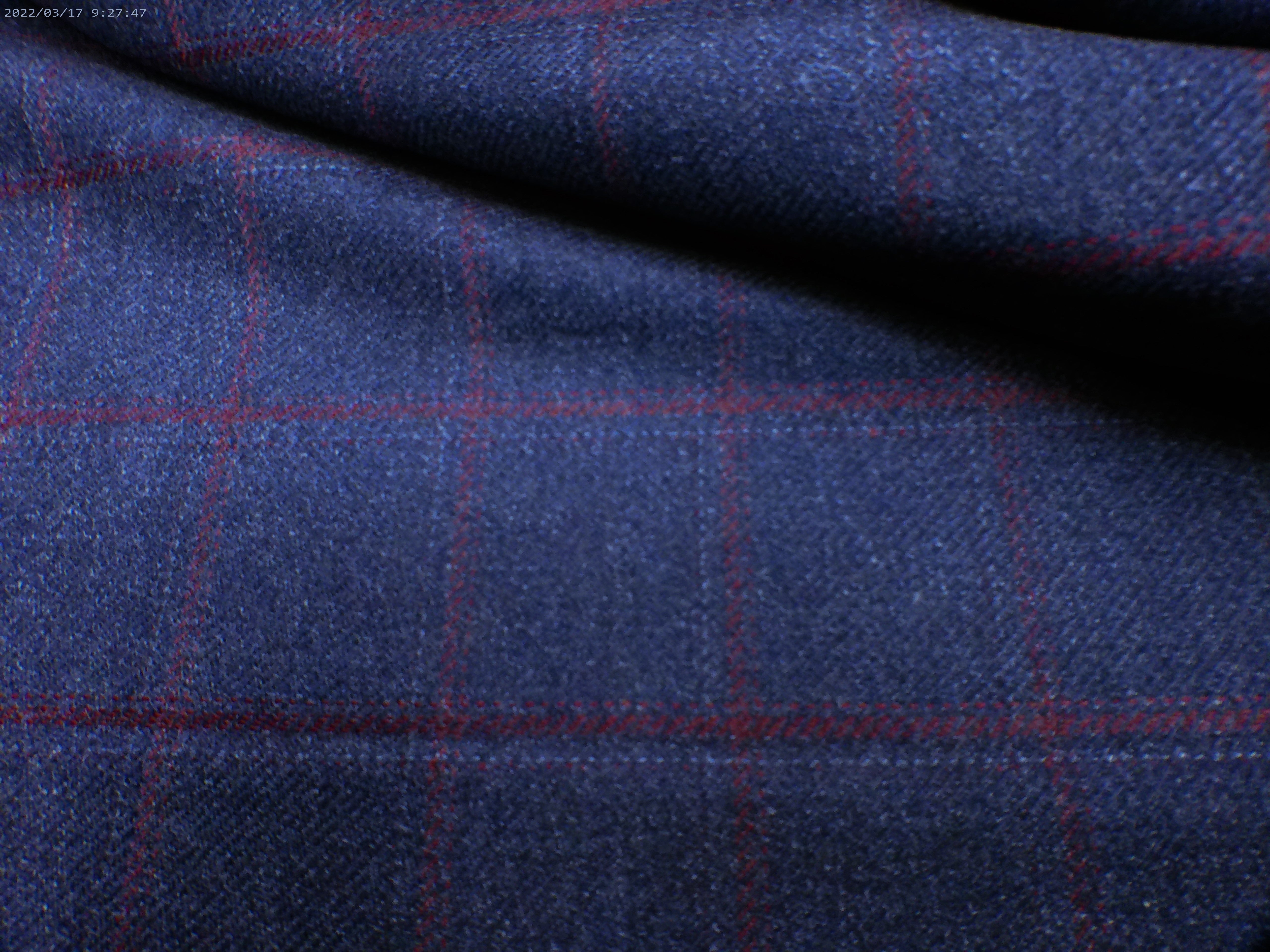 Blue Red Check Wool Blazer Suiting