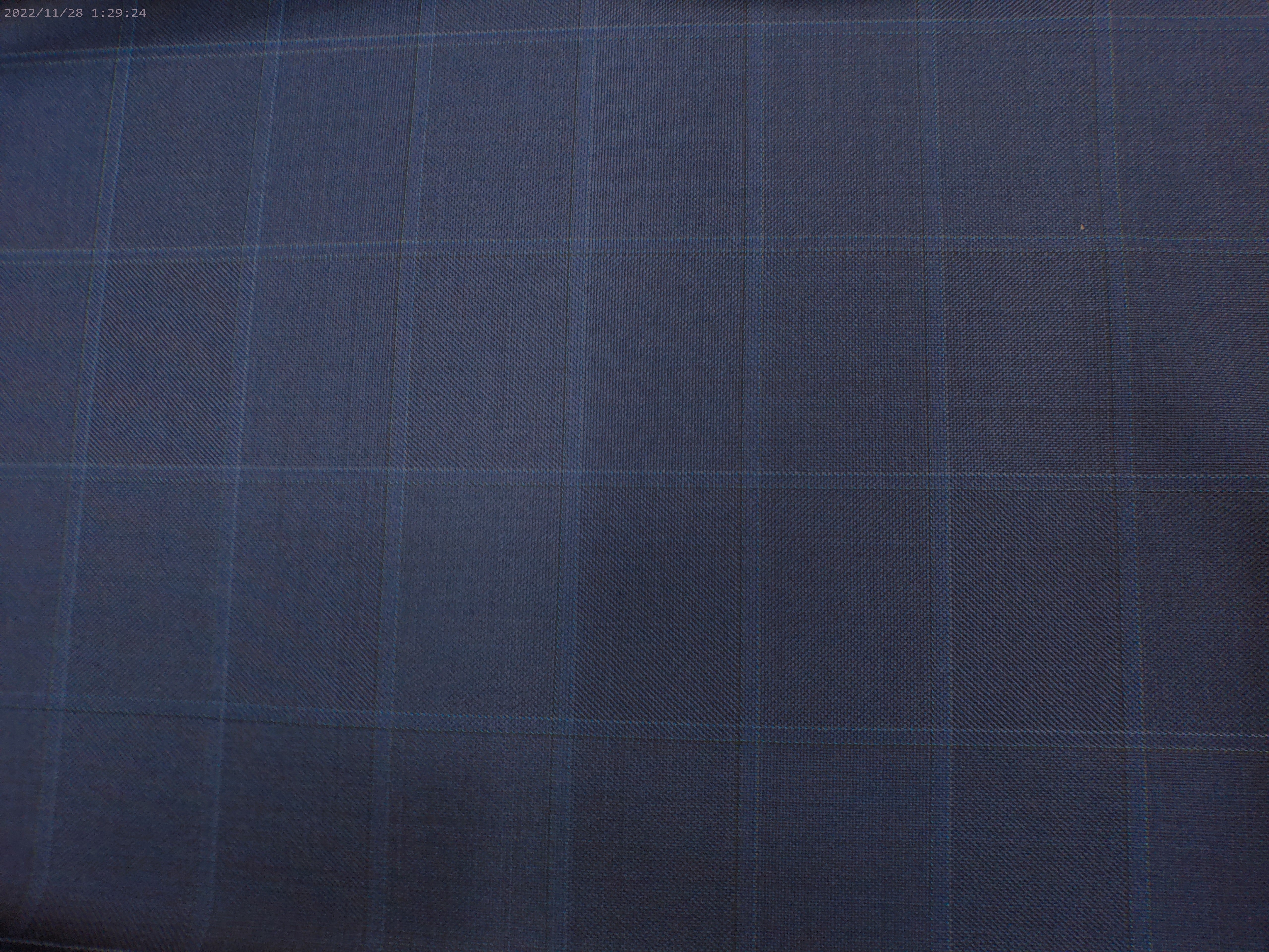 Blue Tonal Check Worsted Wool Suiting