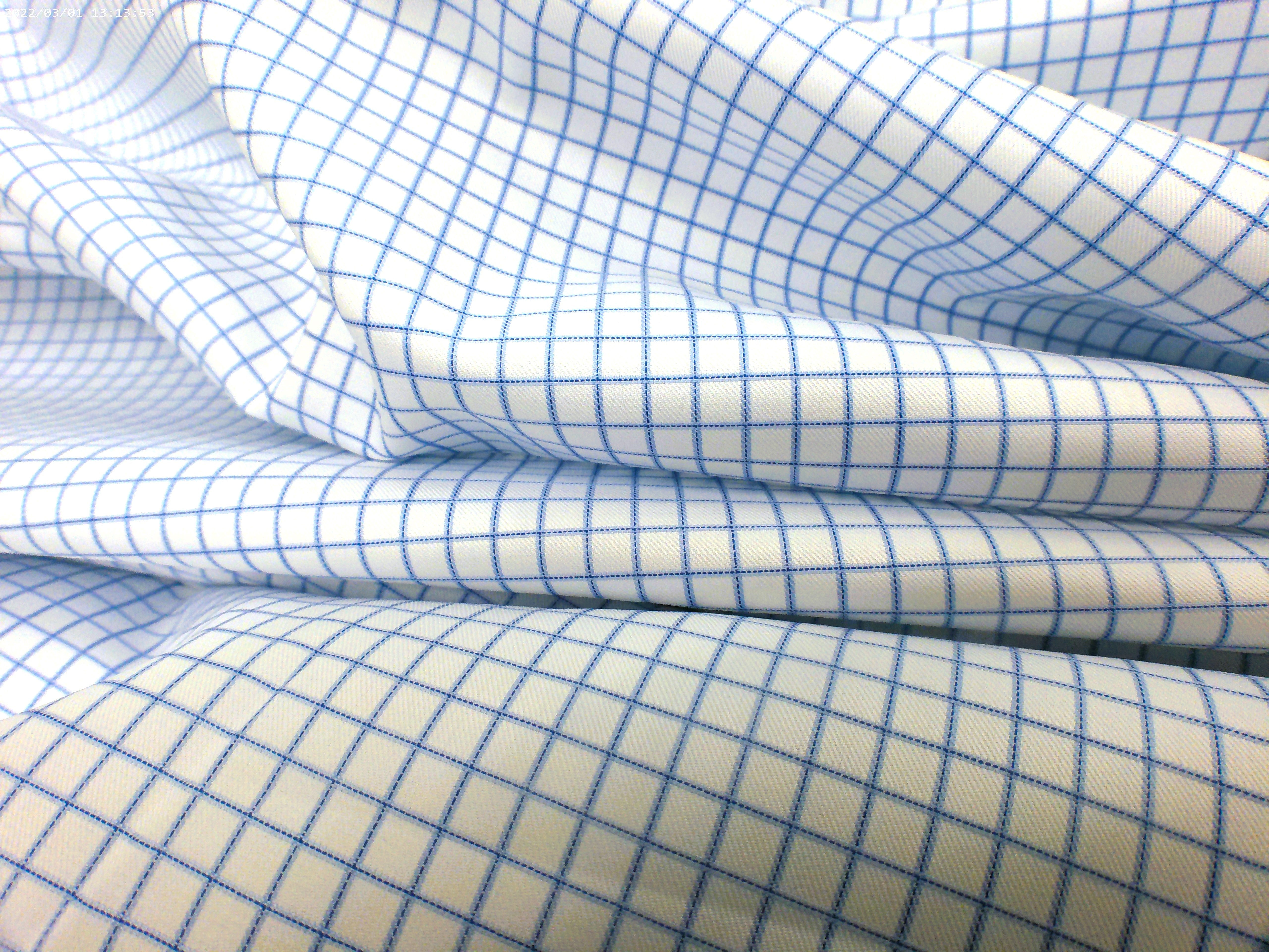 Blue White Check Cotton Dresses Shirting