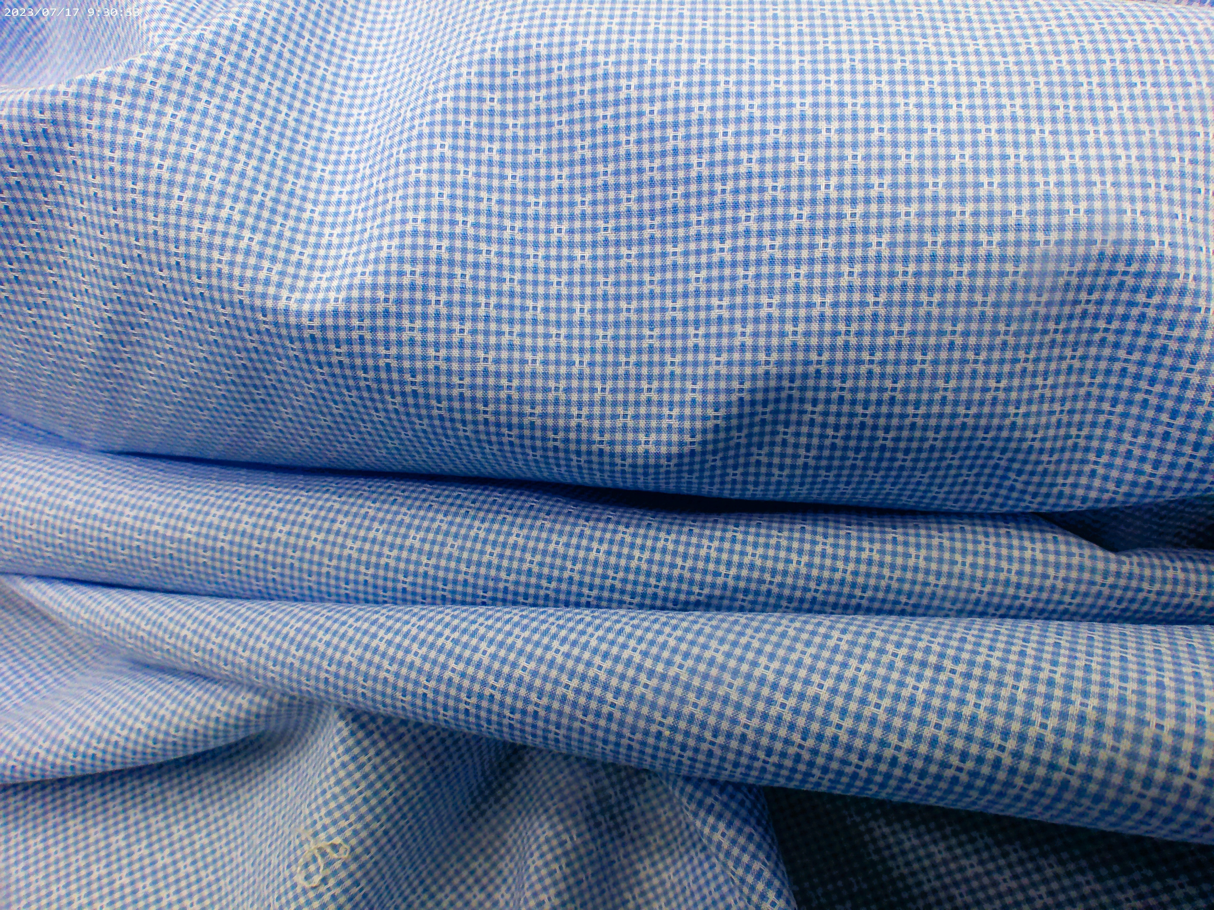 Blue White Check Egyptian Cotton Dresses Shirting