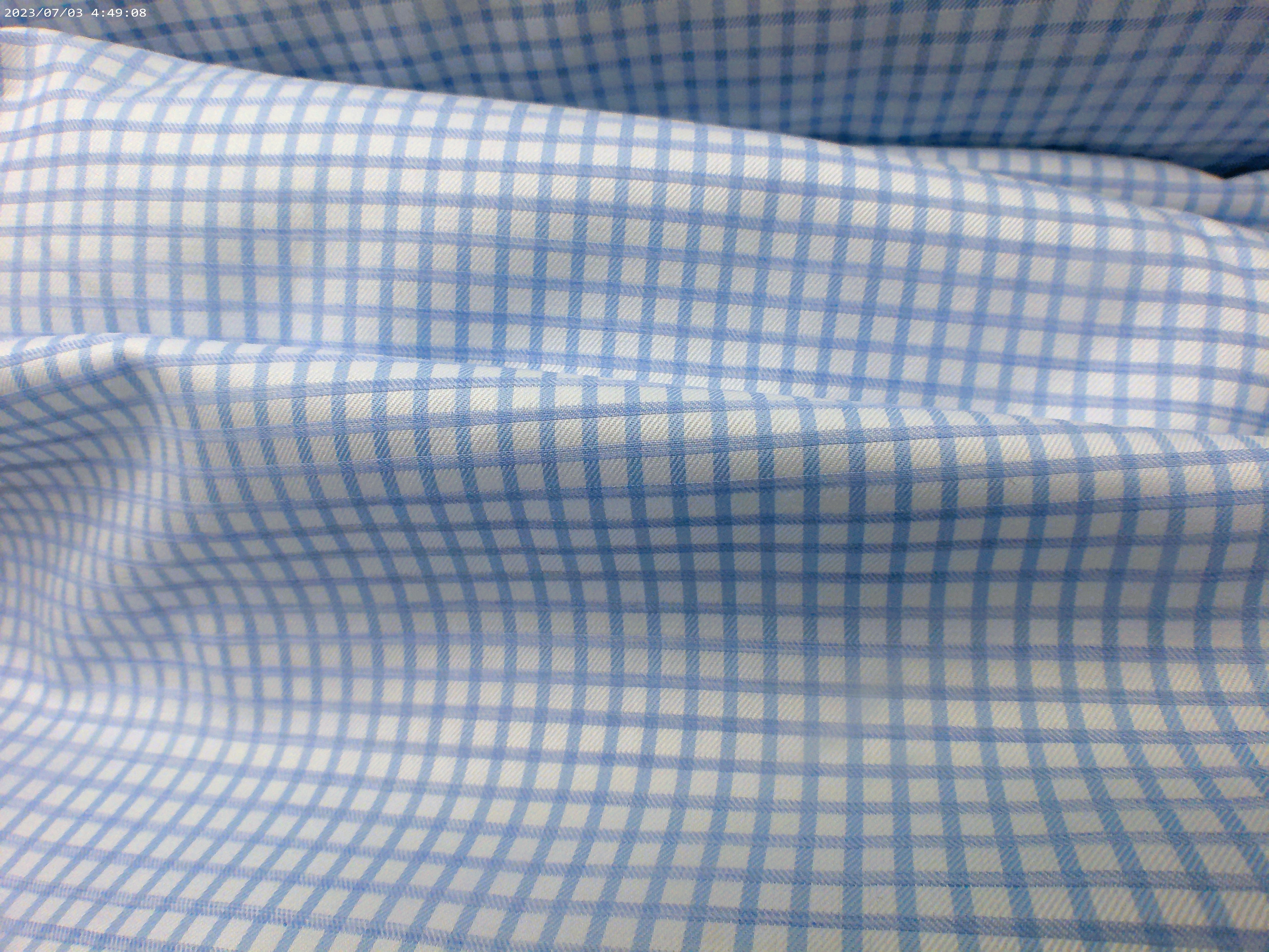 Blue White Check Egyptian Cotton Shirting