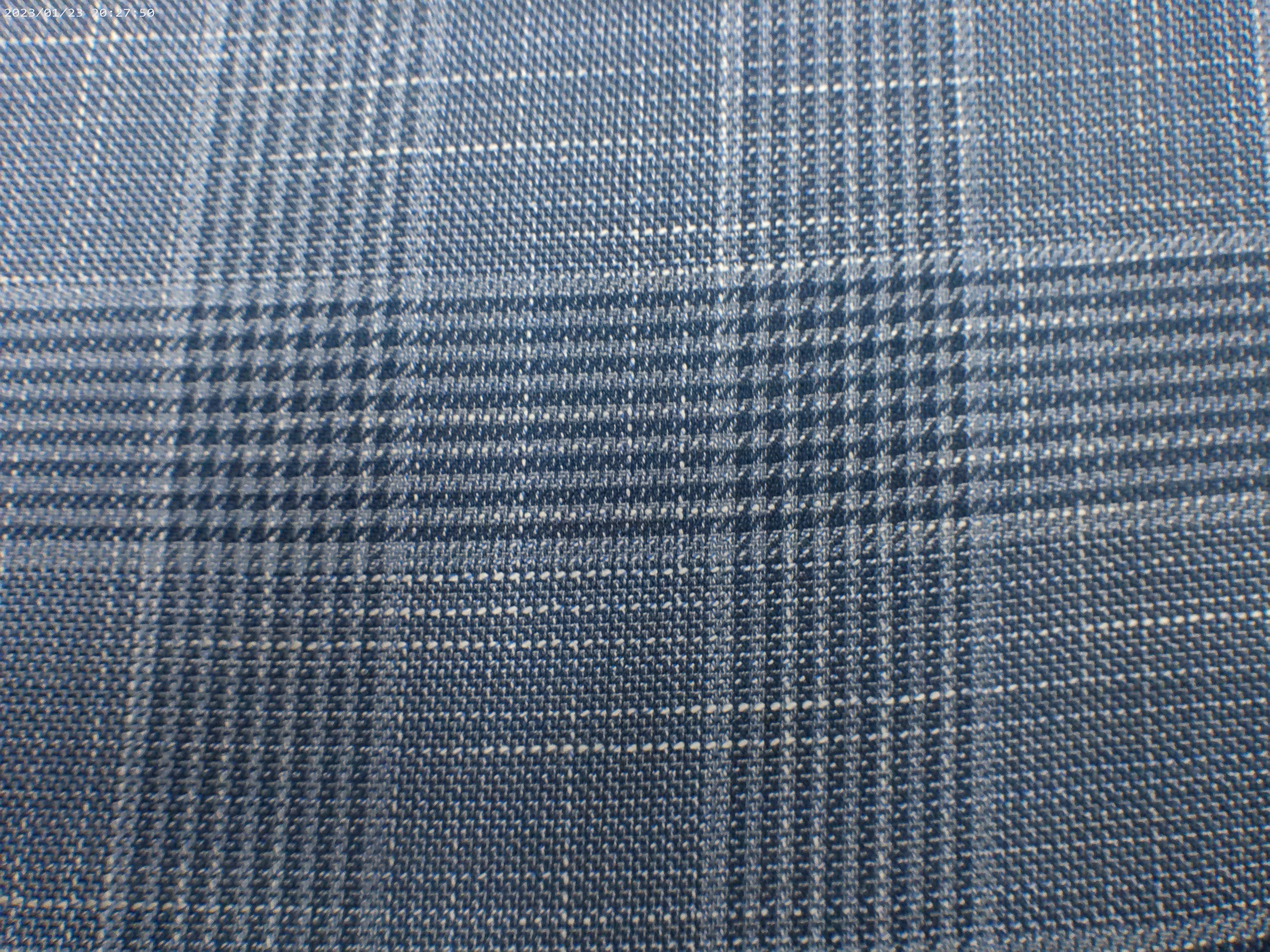 Blue White Check Silk Linen Wool Blazer Suiting