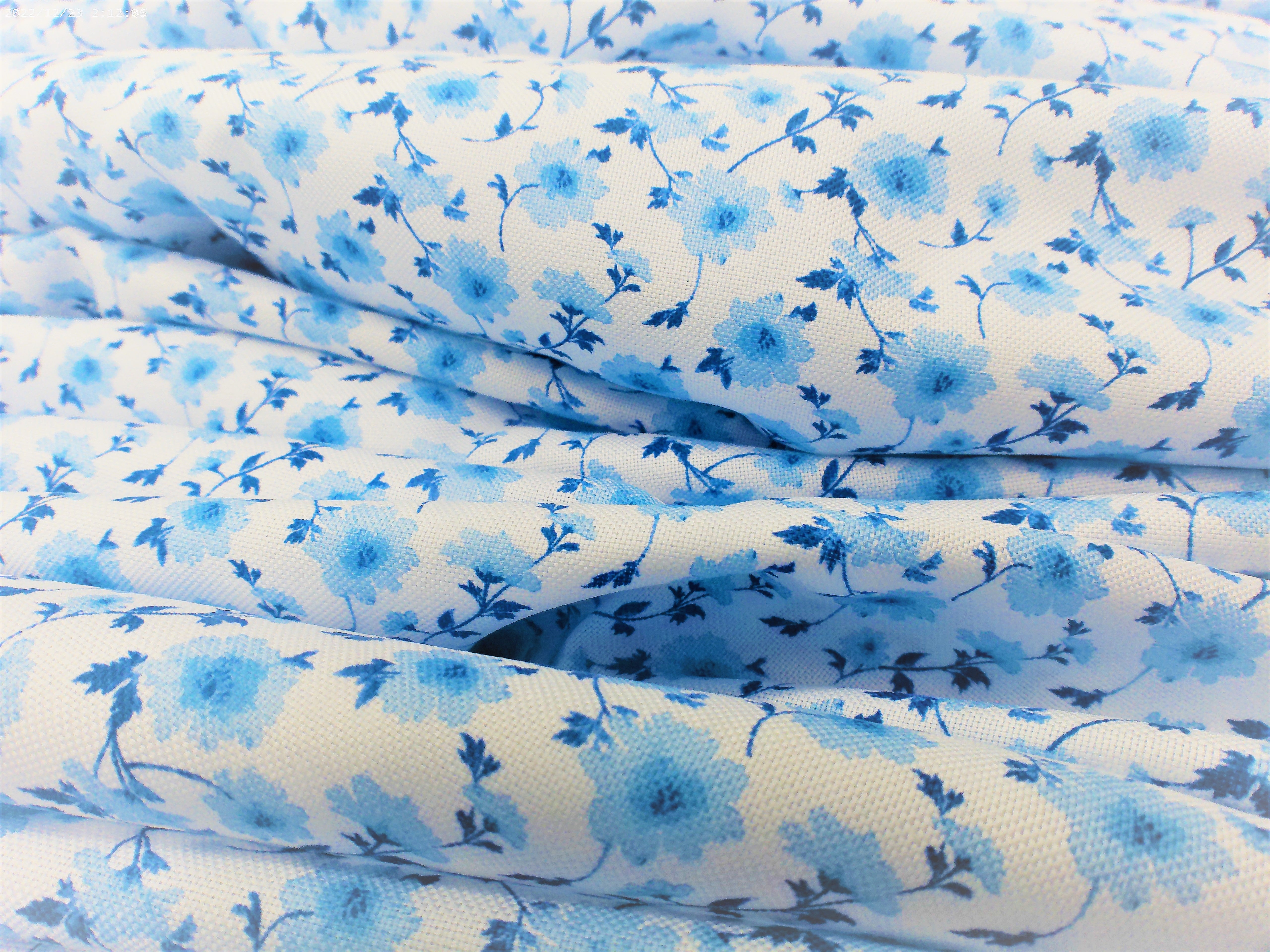 Blue White Floral Egyptian Cotton Shirting
