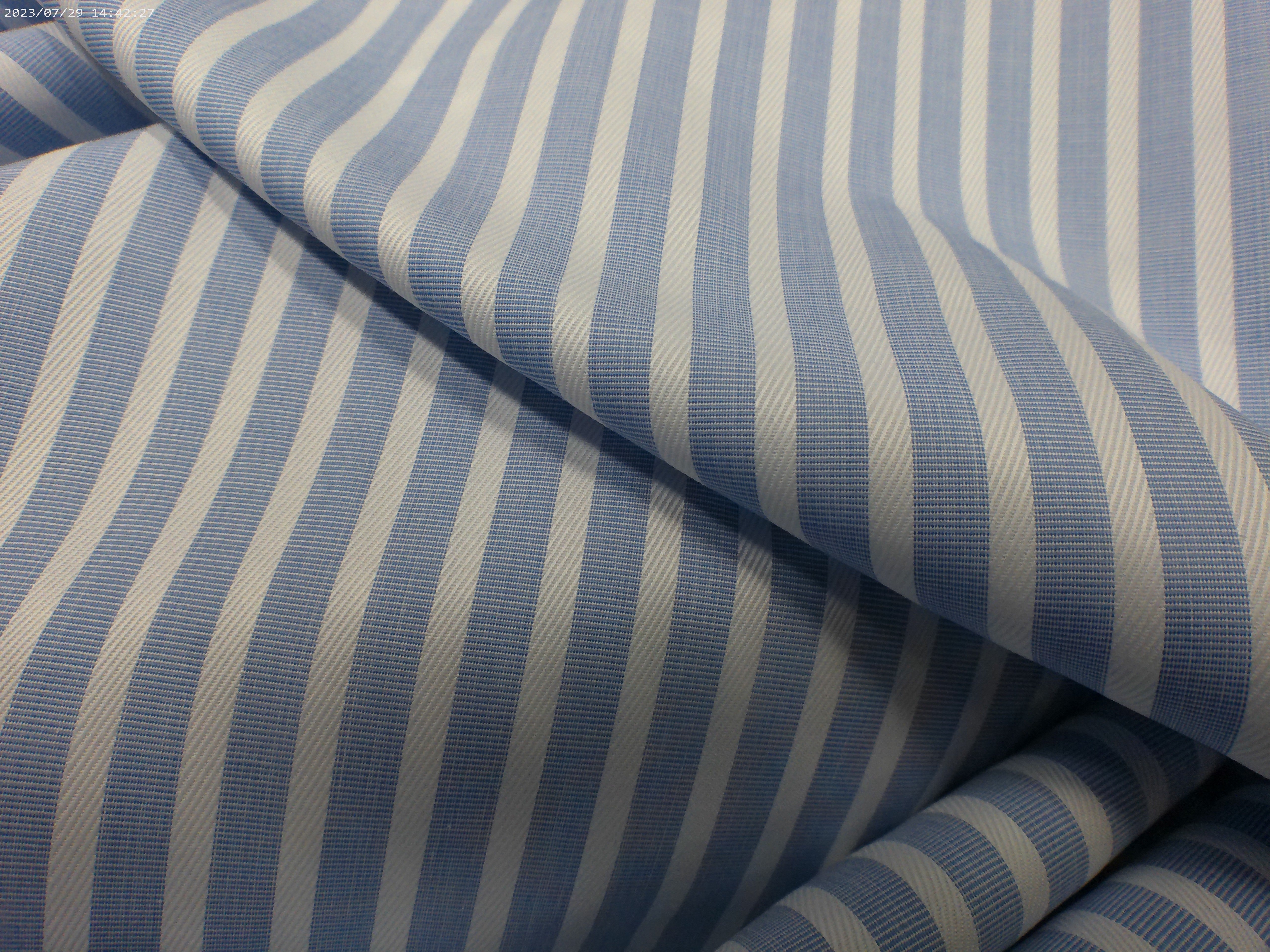 Blue White Stripe Cotton Dresses Shirting