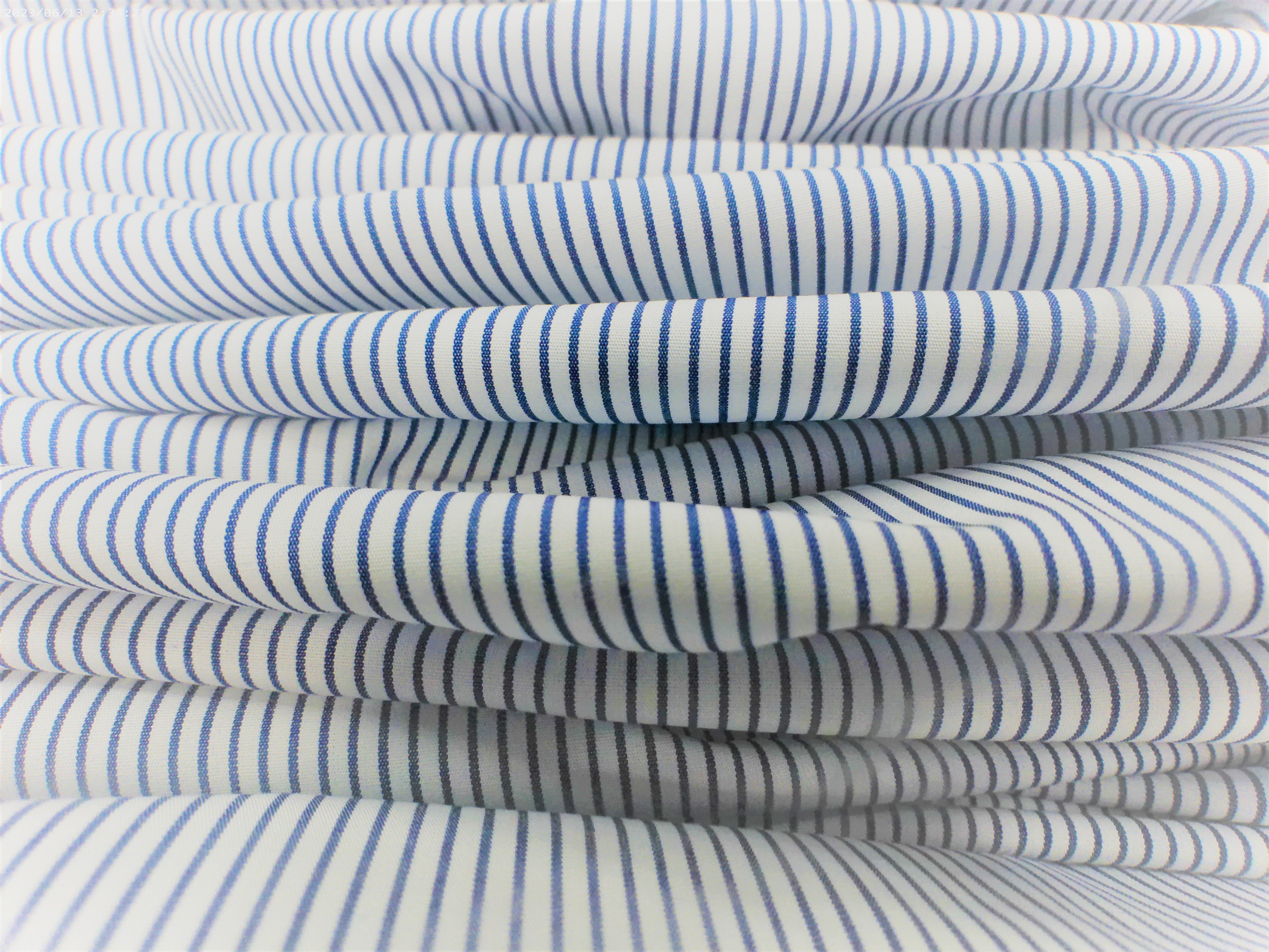 Blue White Stripe Cotton Shirting
