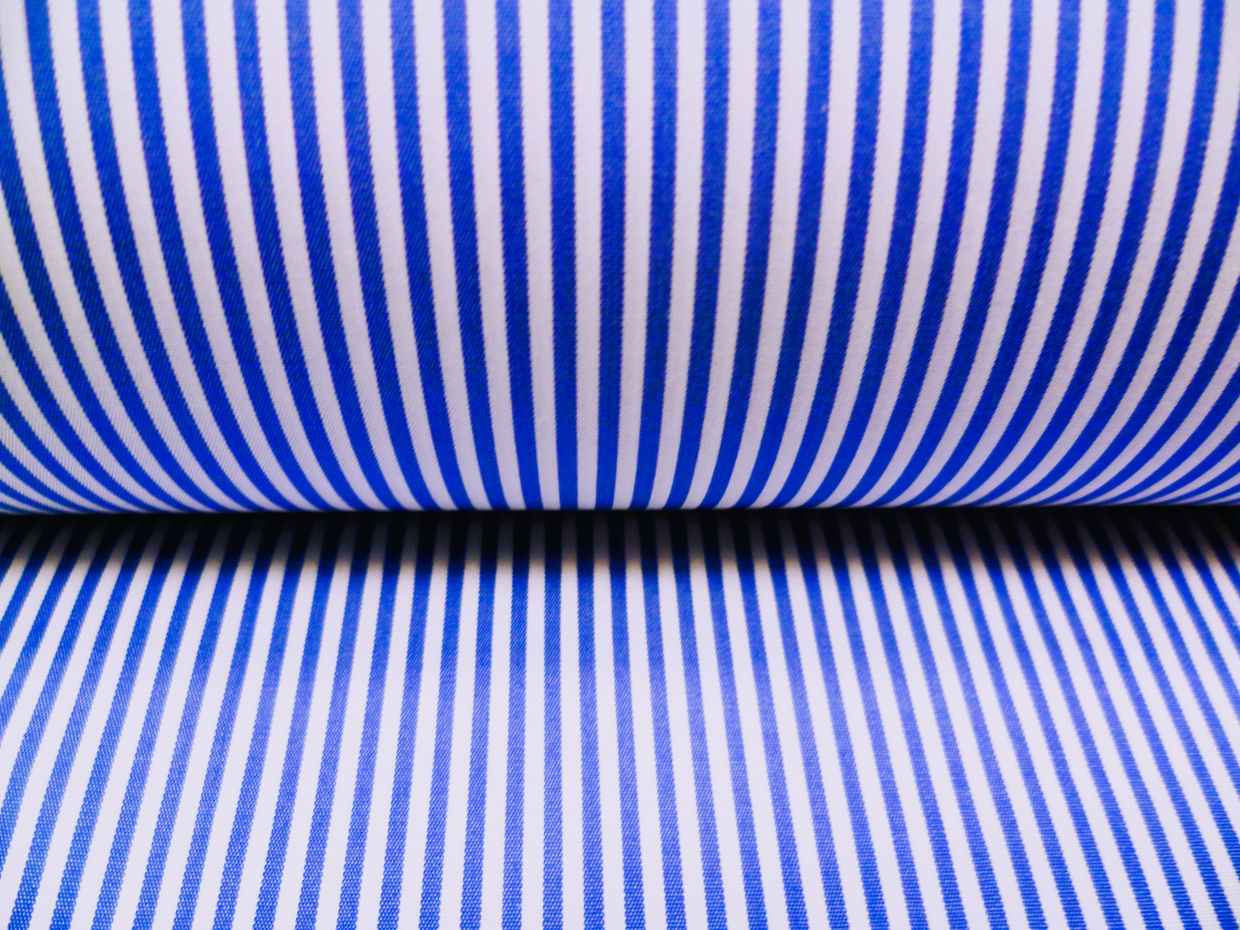 Blue White Stripe Egyptian Cotton Shirting