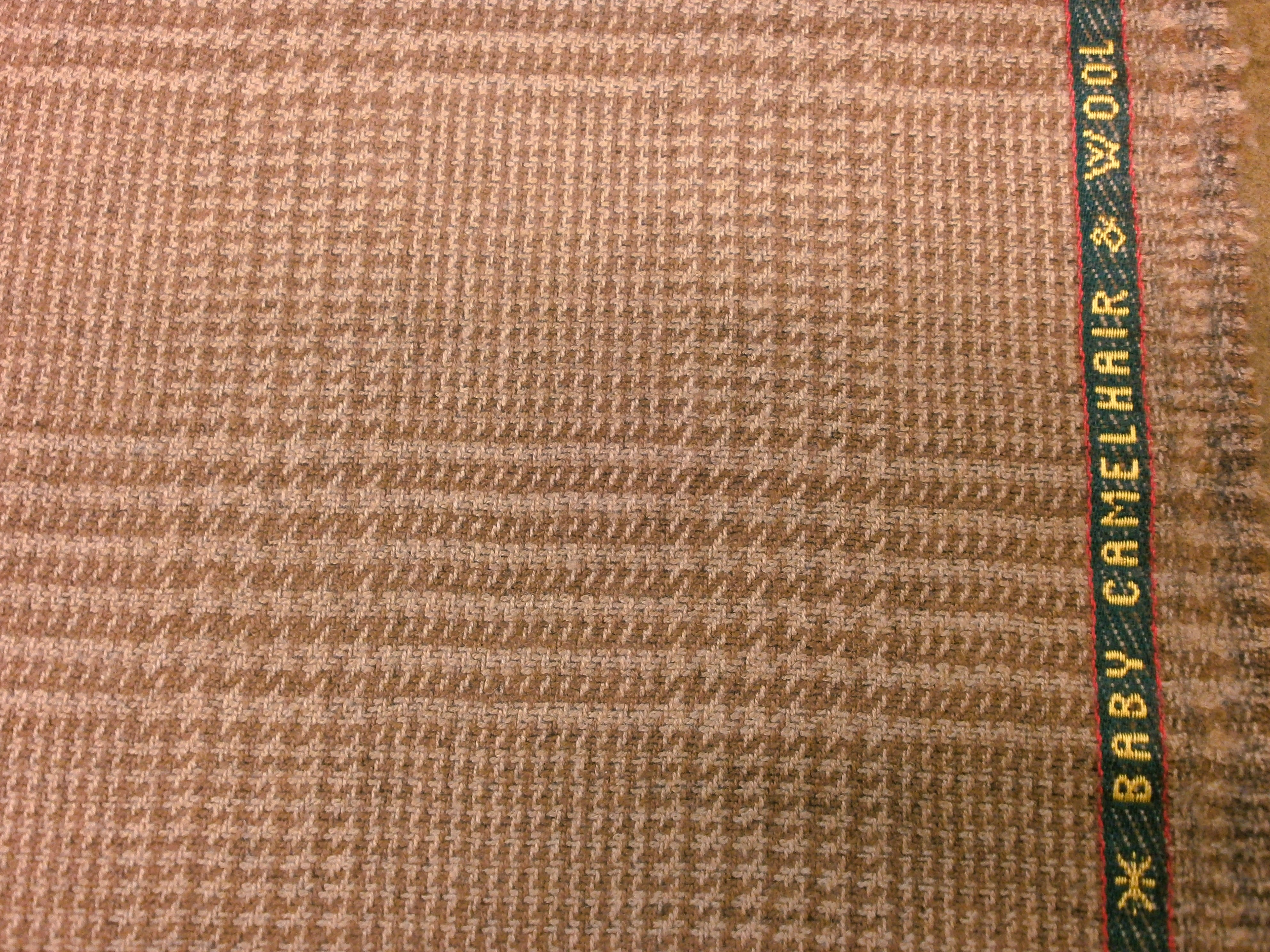 Brown Beige Check Baby Wool Blazer Coating