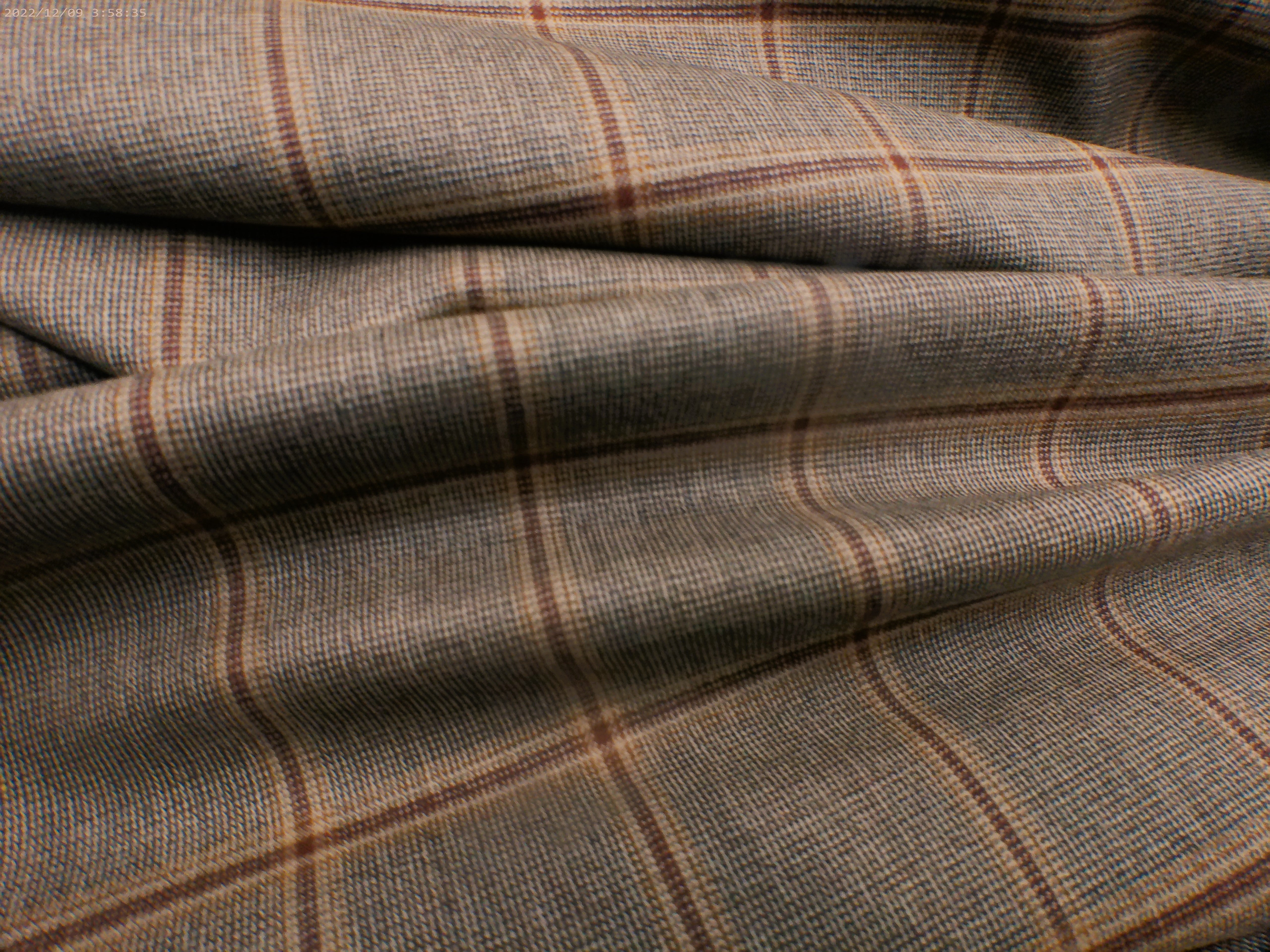 Brown Green Check Worsted Wool Blazer