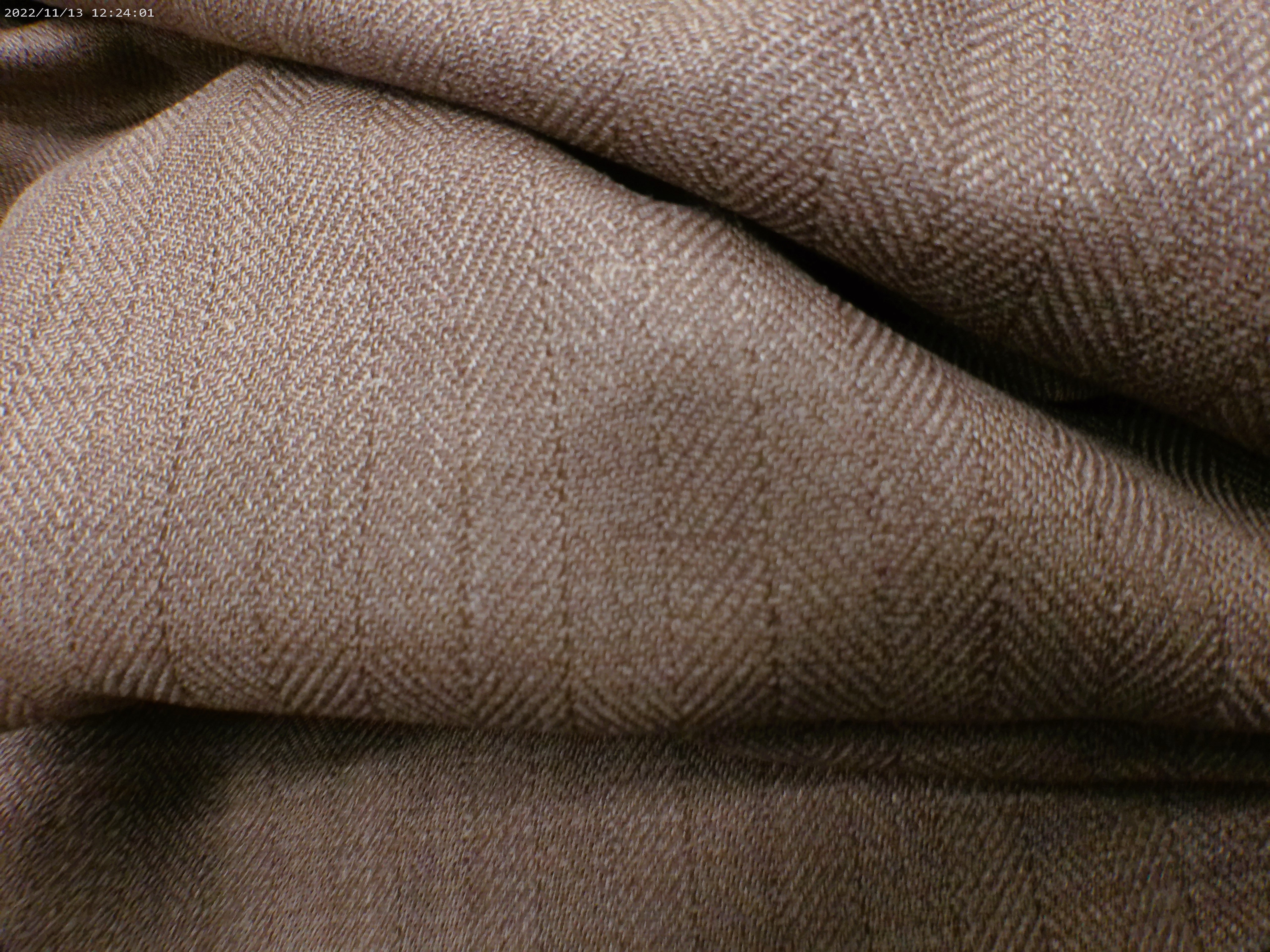 Brown Herringbone Silk Linen Wool Suiting