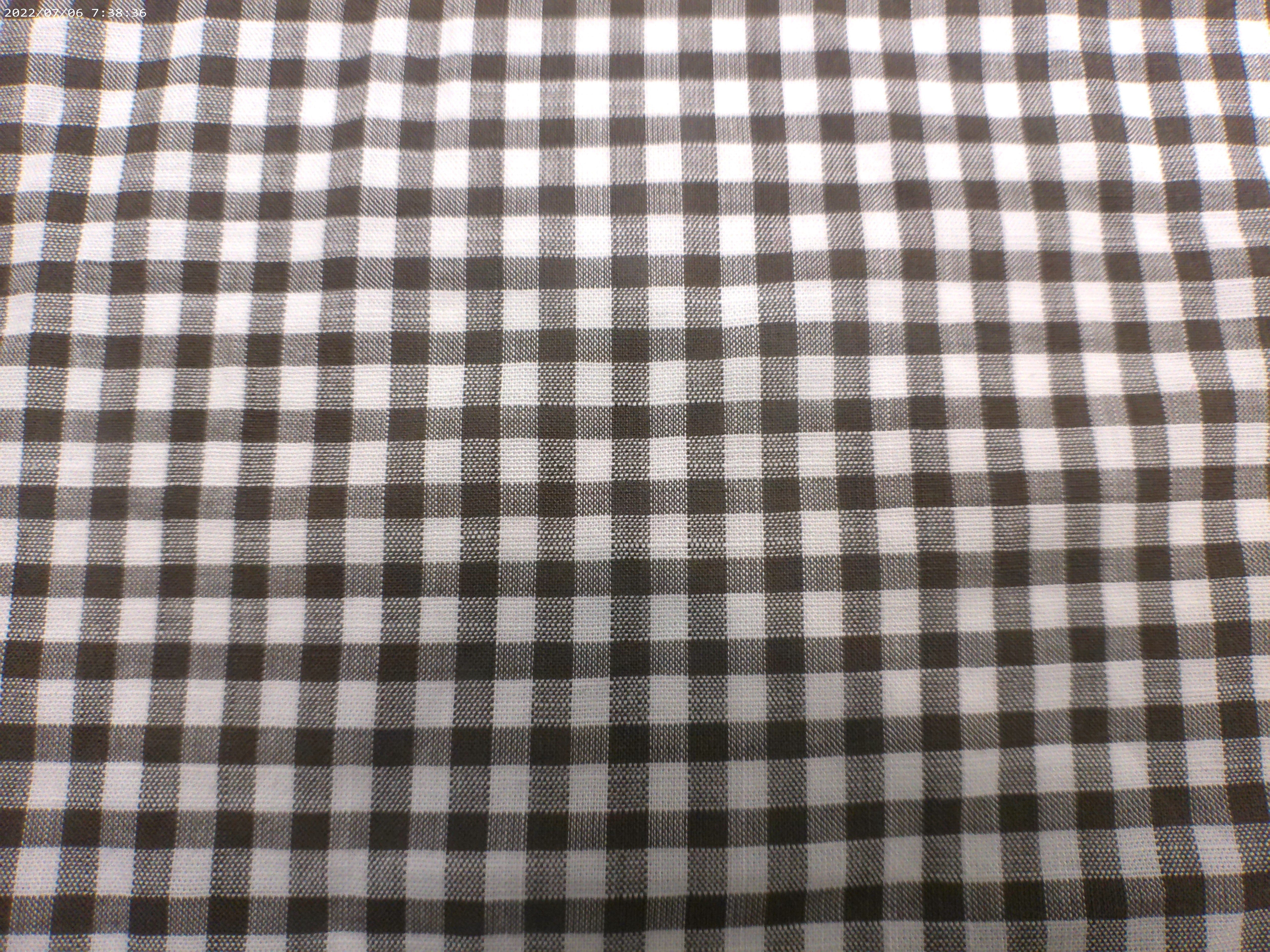 Brown White Check Linen Cotton Shirting