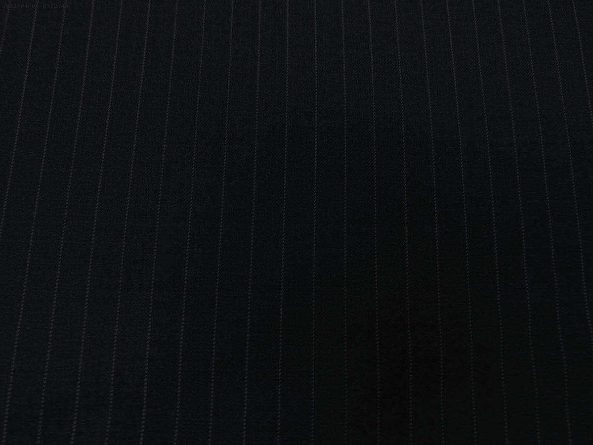 Charcoal Grey Chalk Stripe Wool Suiting Fabric