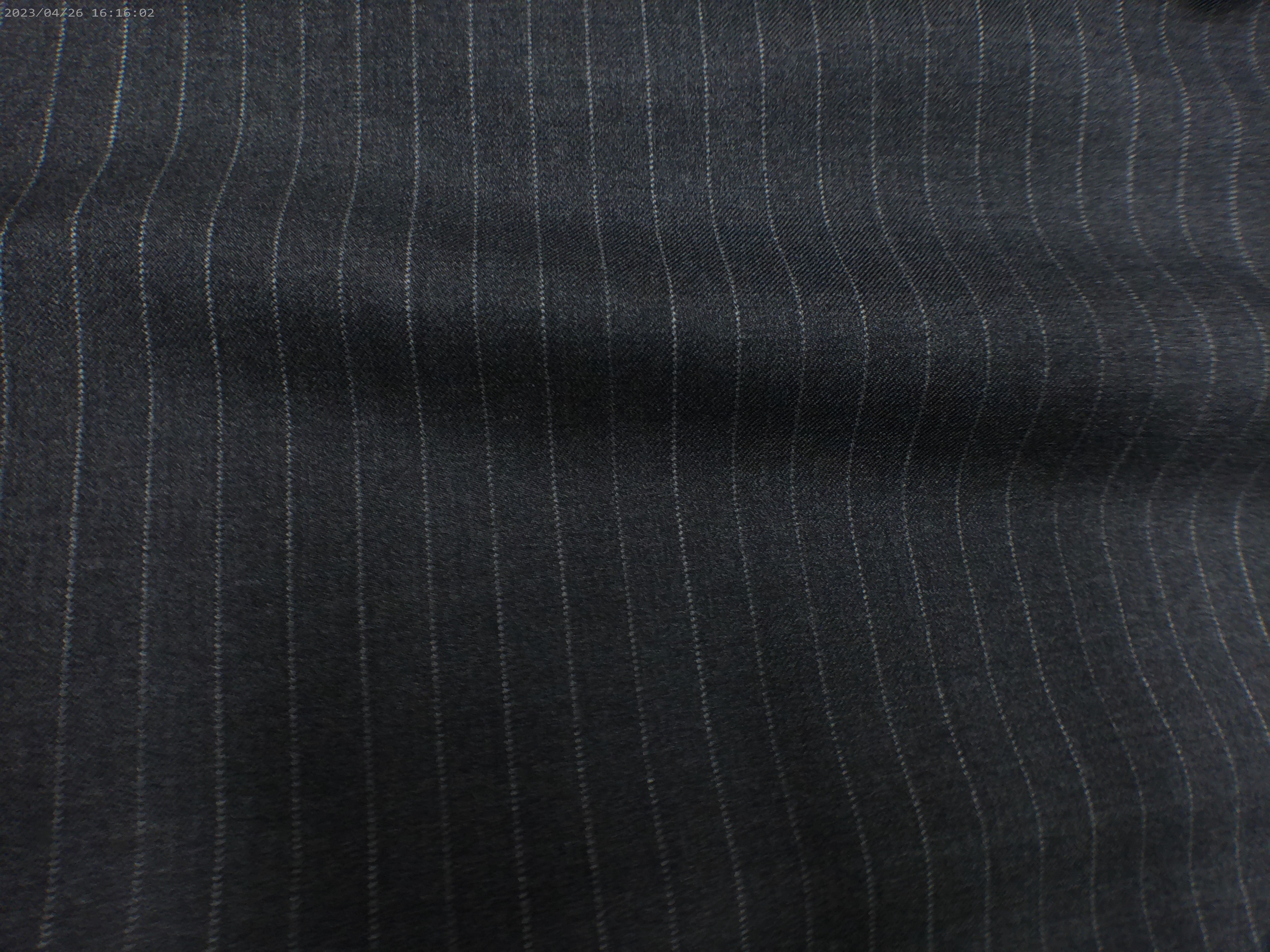 Charcoal Grey Stripe Worsted Wool Blazer Suiting