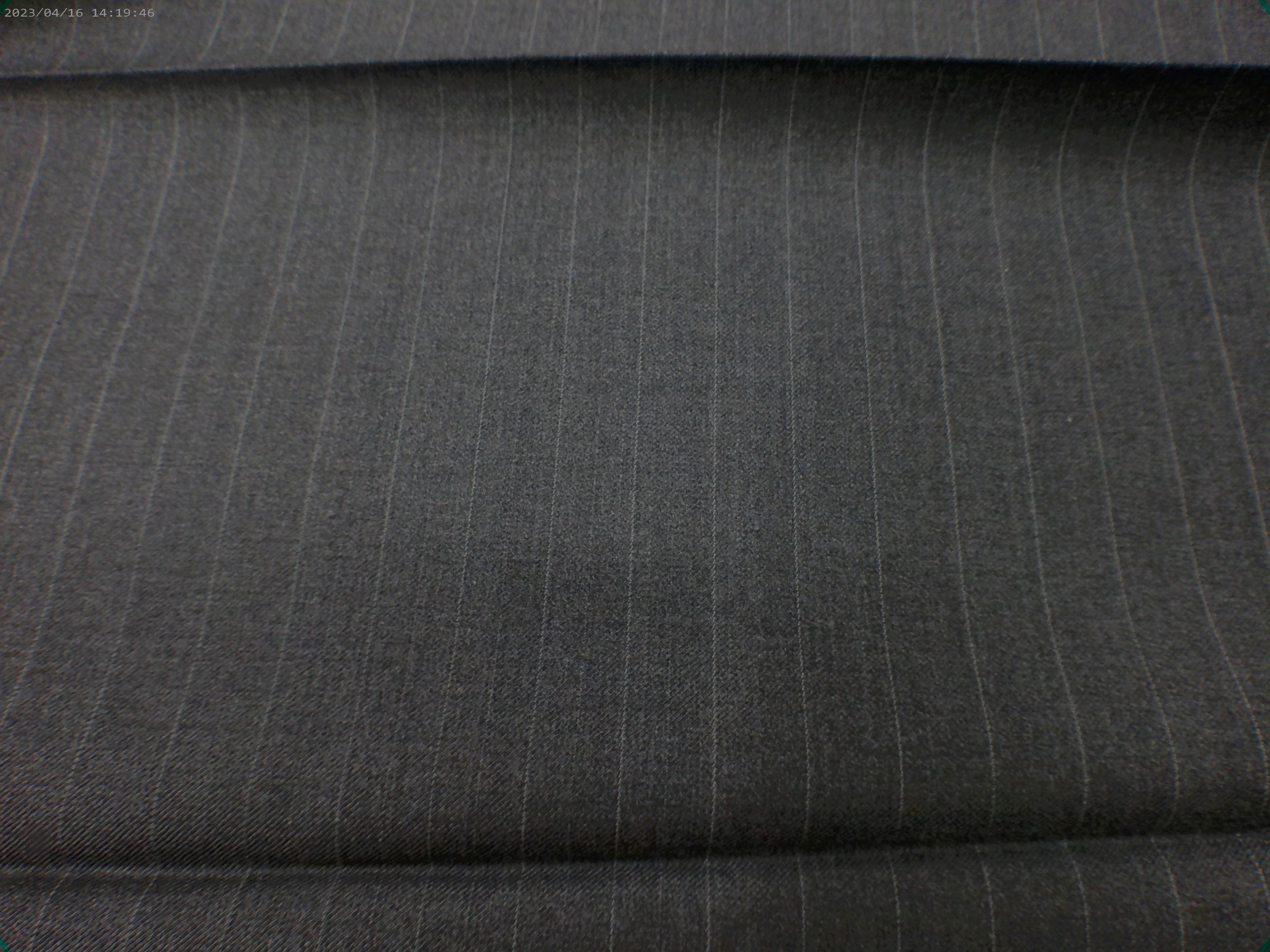 Charcoal Grey Stripe Worsted Wool Suiting - 1