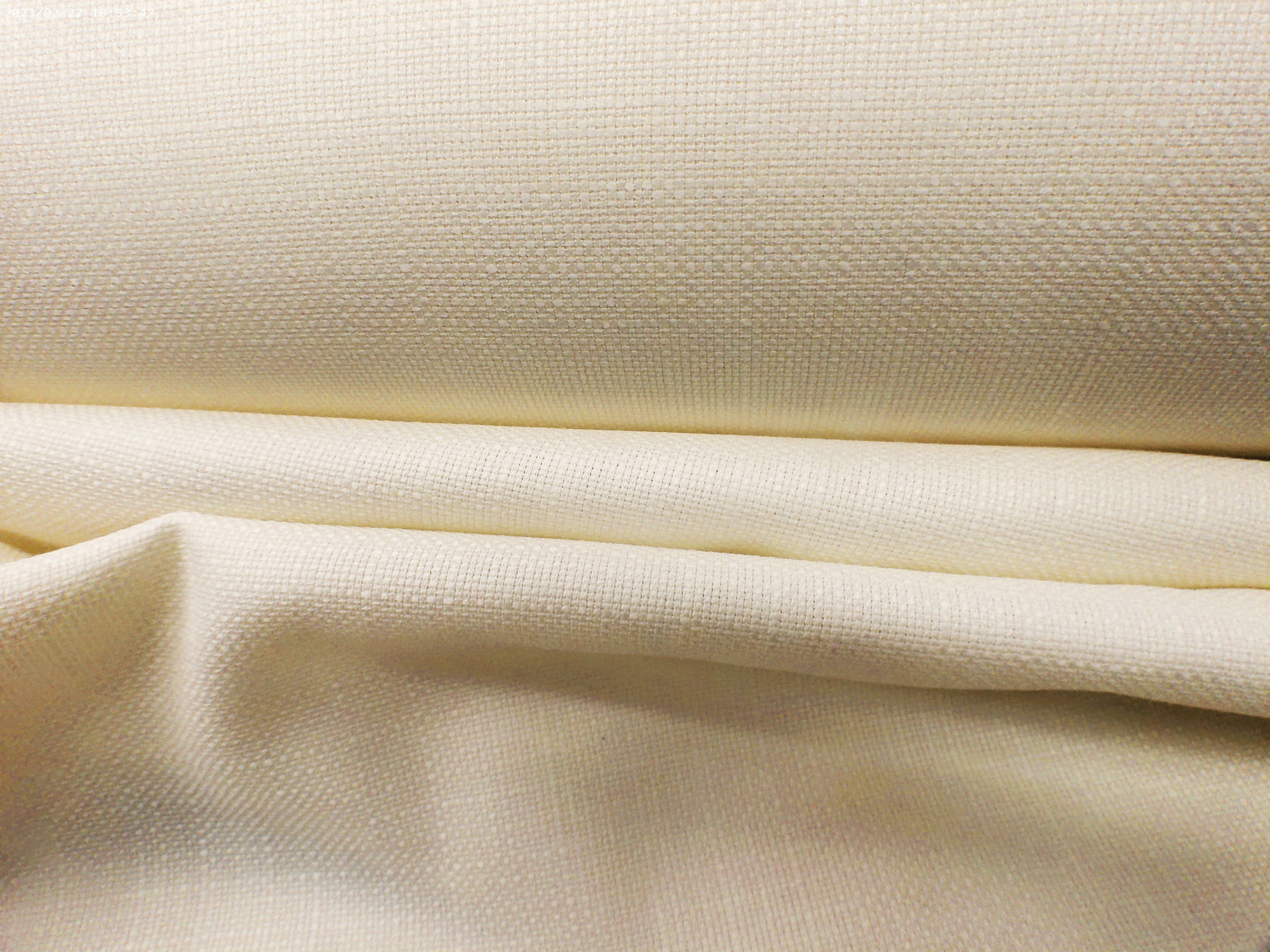 Cream Plain Worsted Wool Suiting