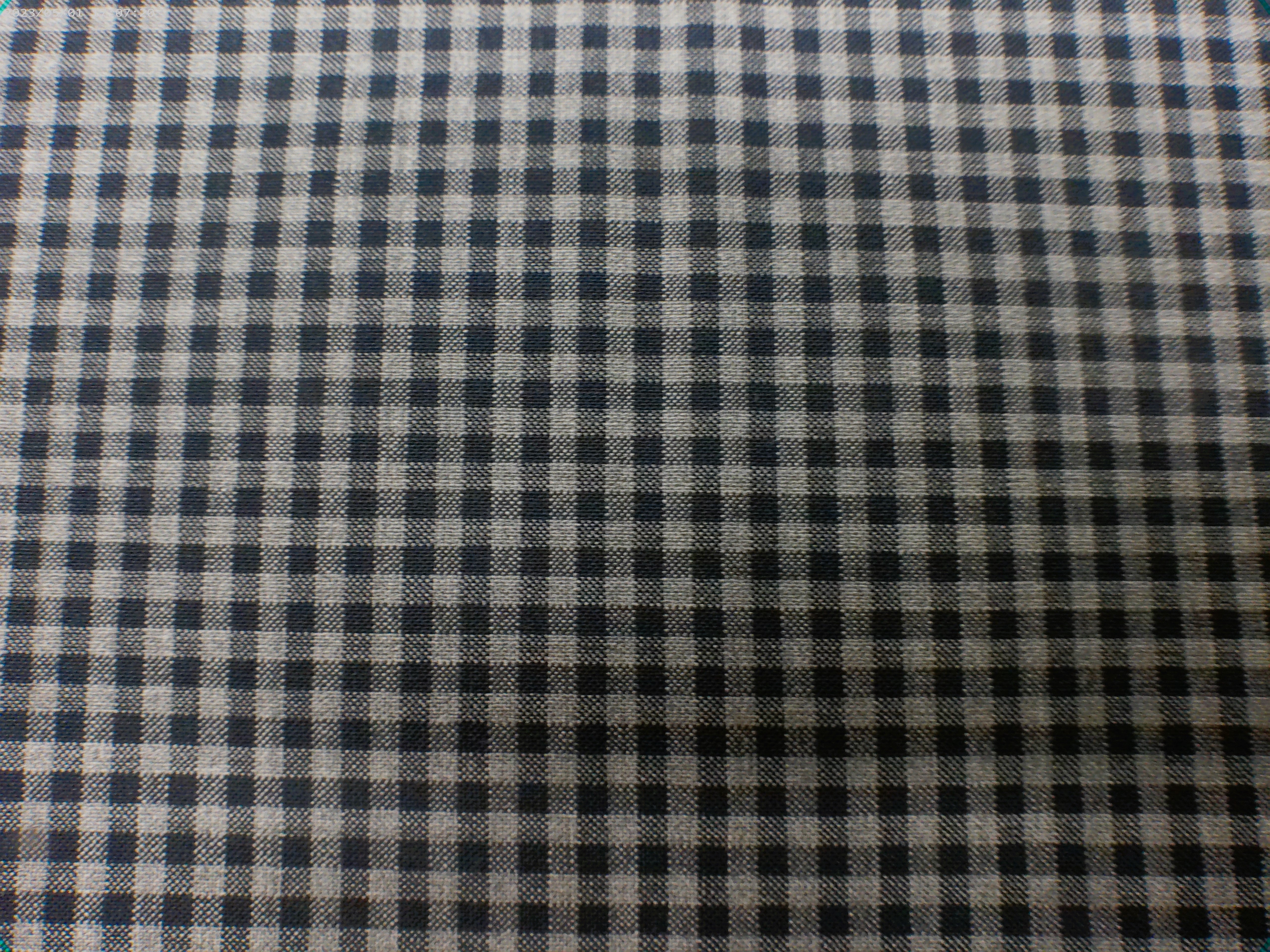 Grey Black Check Wool Suiting