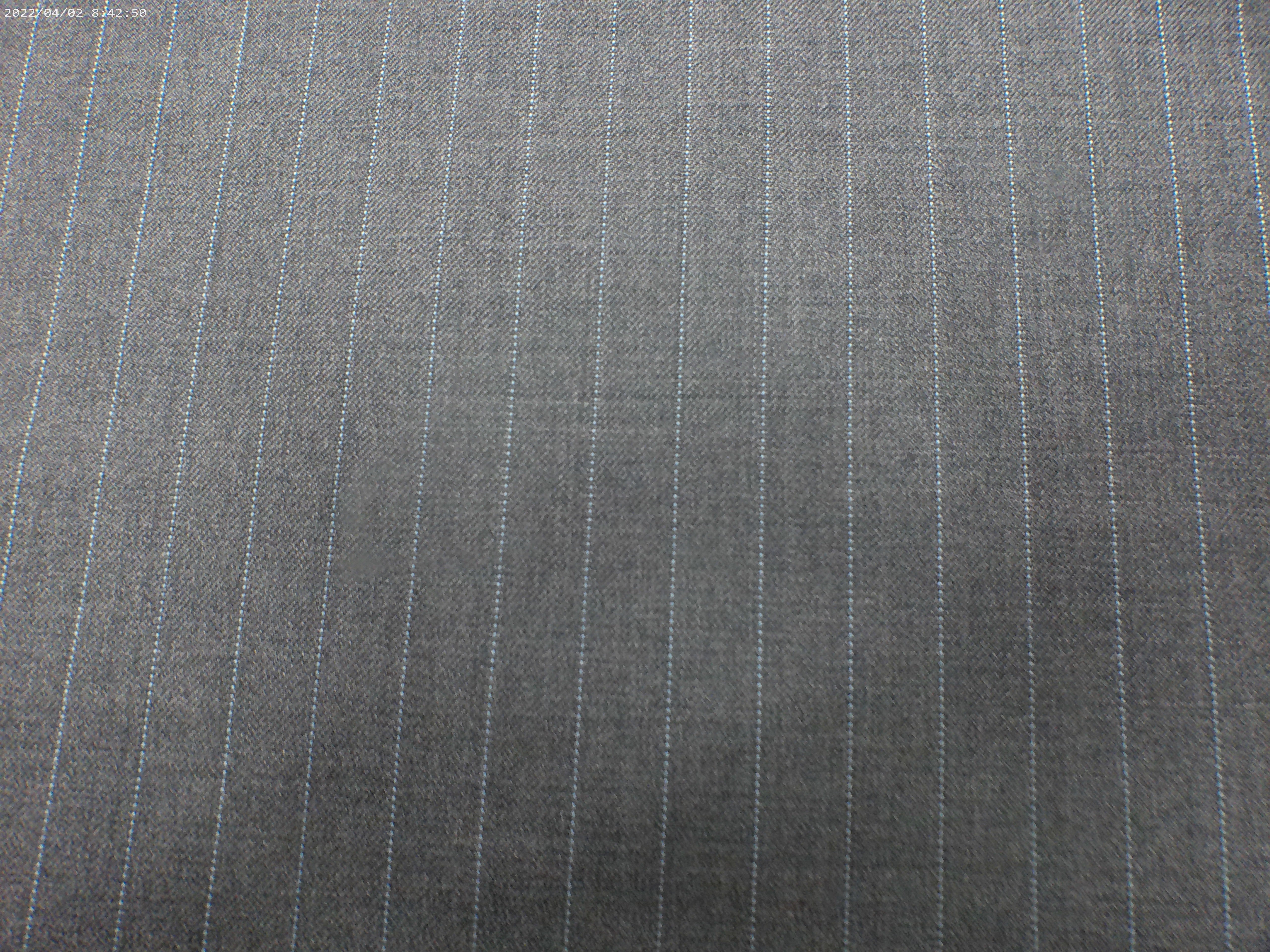 Grey Blue Stripe Worsted Suiting