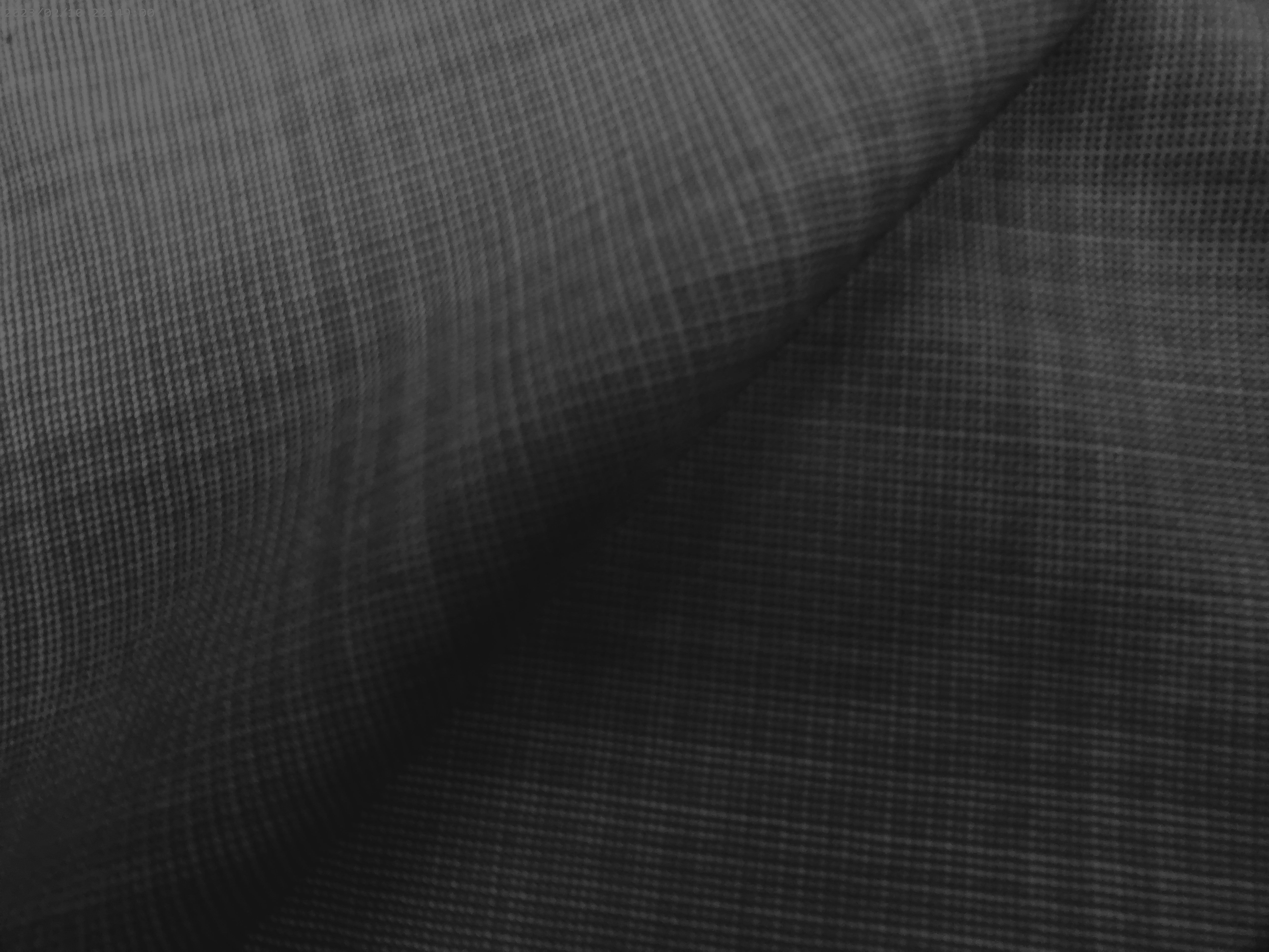Grey Check Worsted Wool Suiting