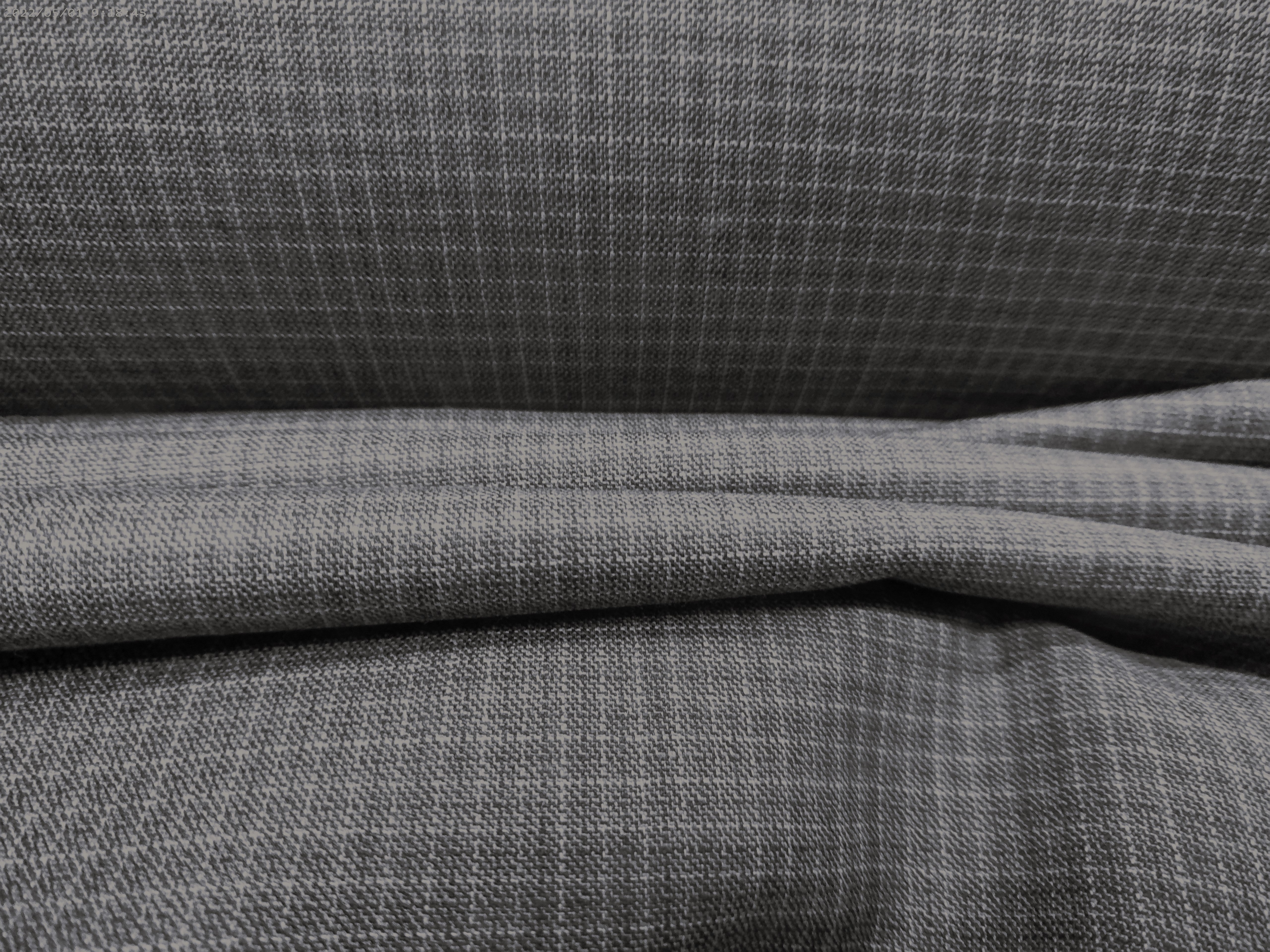 Grey Check Worsted Wool Suiting