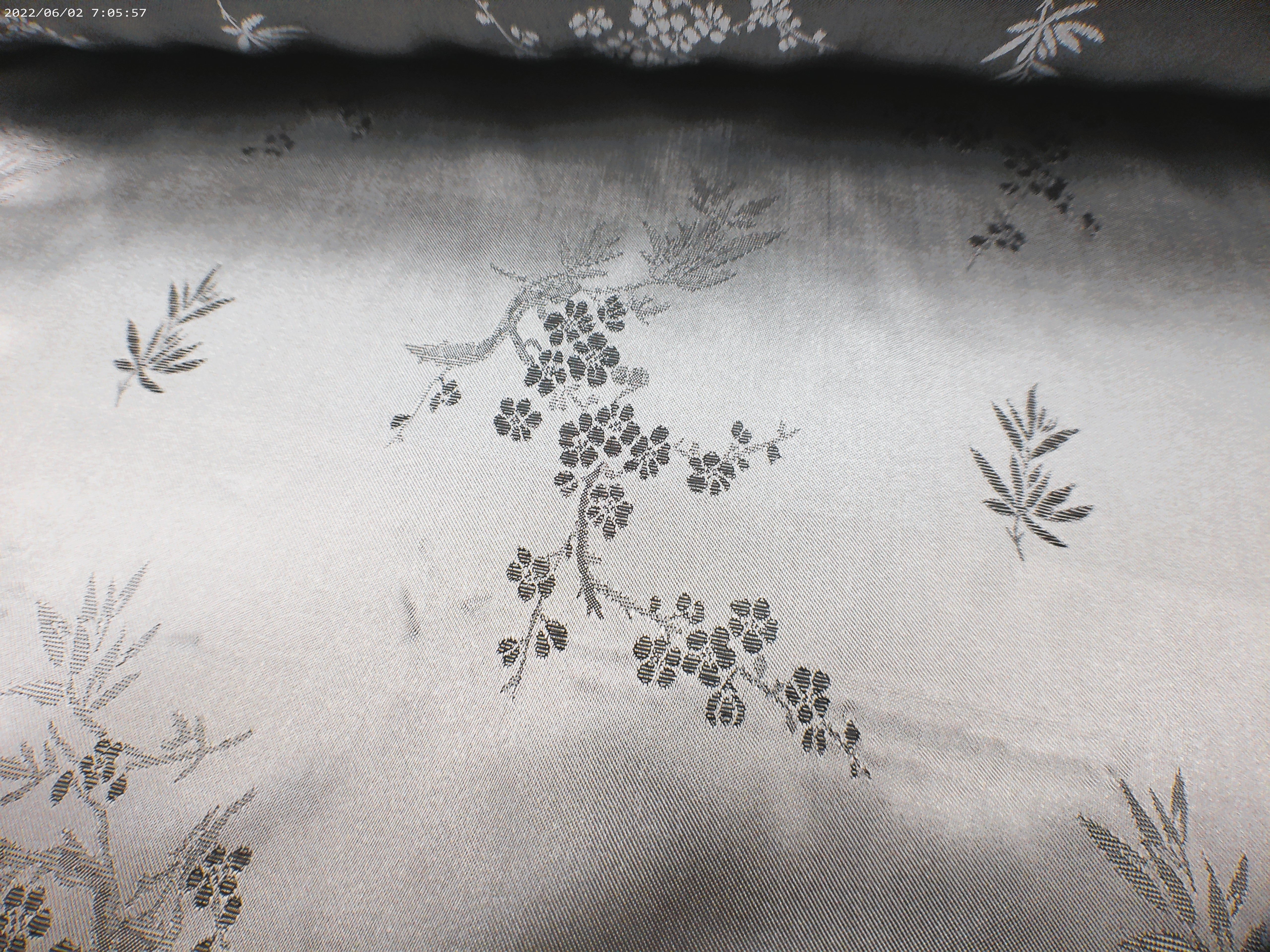 Grey Floral Silk Rayon Accessories