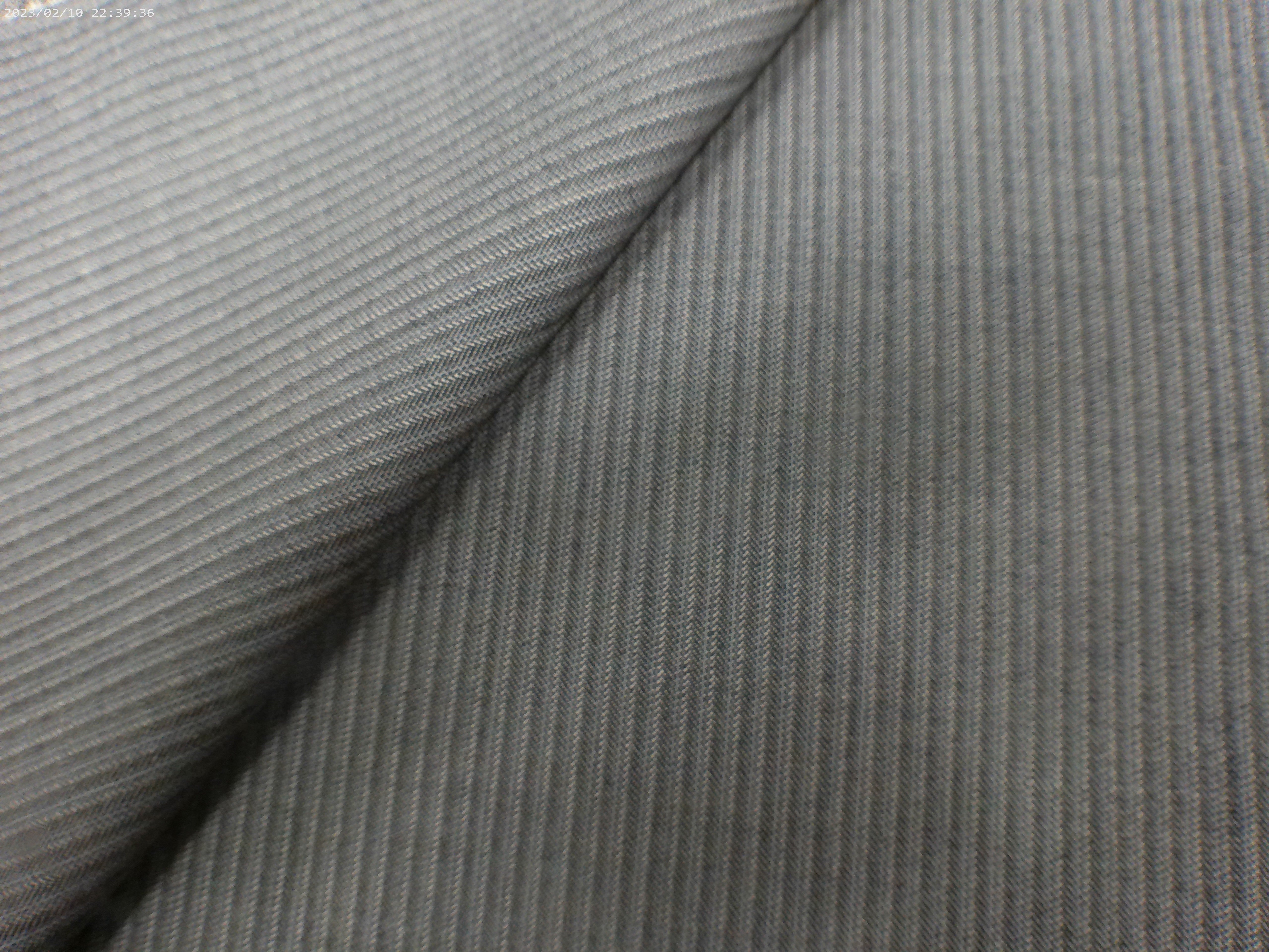 Grey Herringbone Worsted Wool Suiting