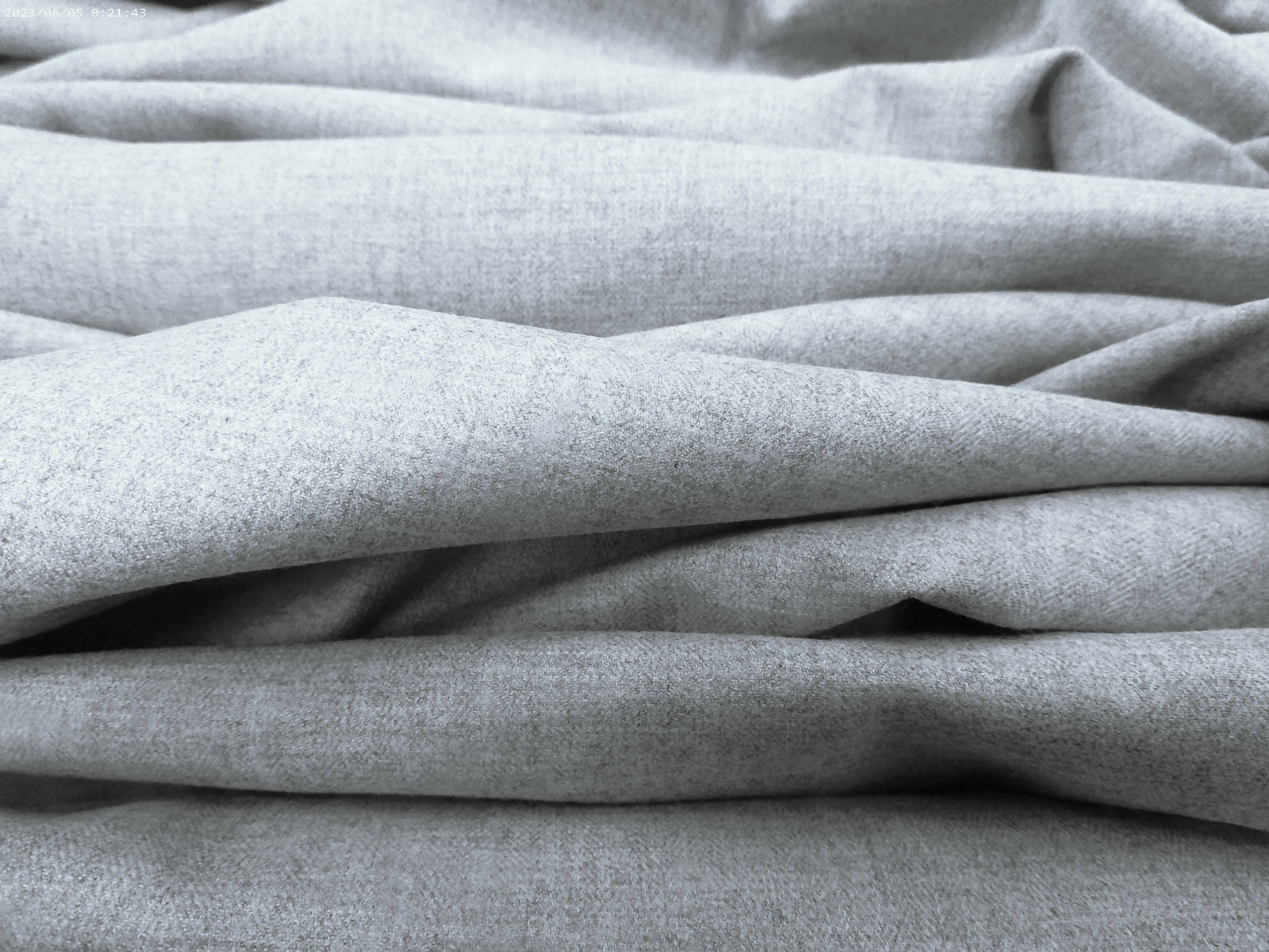 Grey Plain Cashmere Cotton Shirting