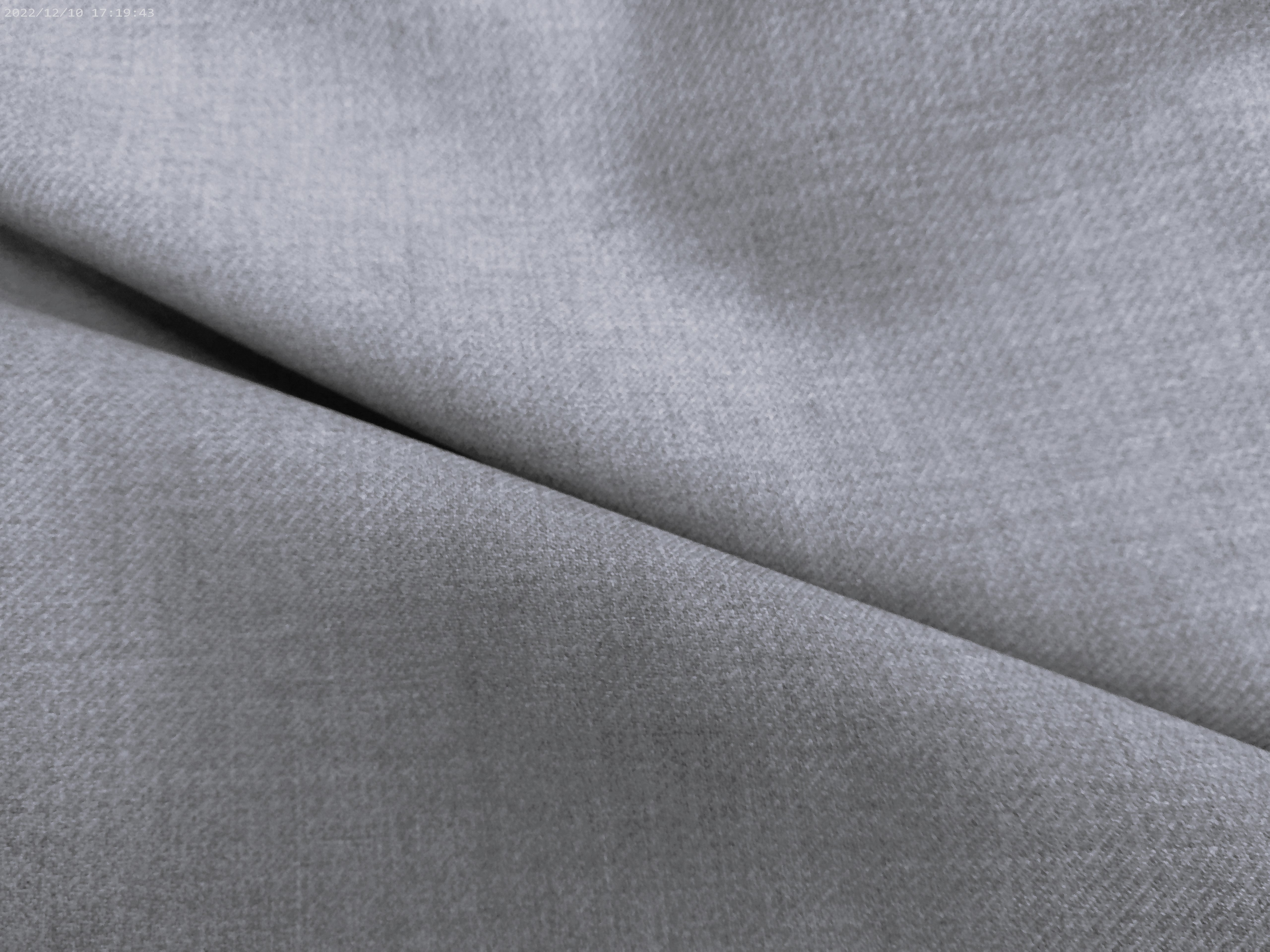 Grey Plain Worsted Wool Suiting