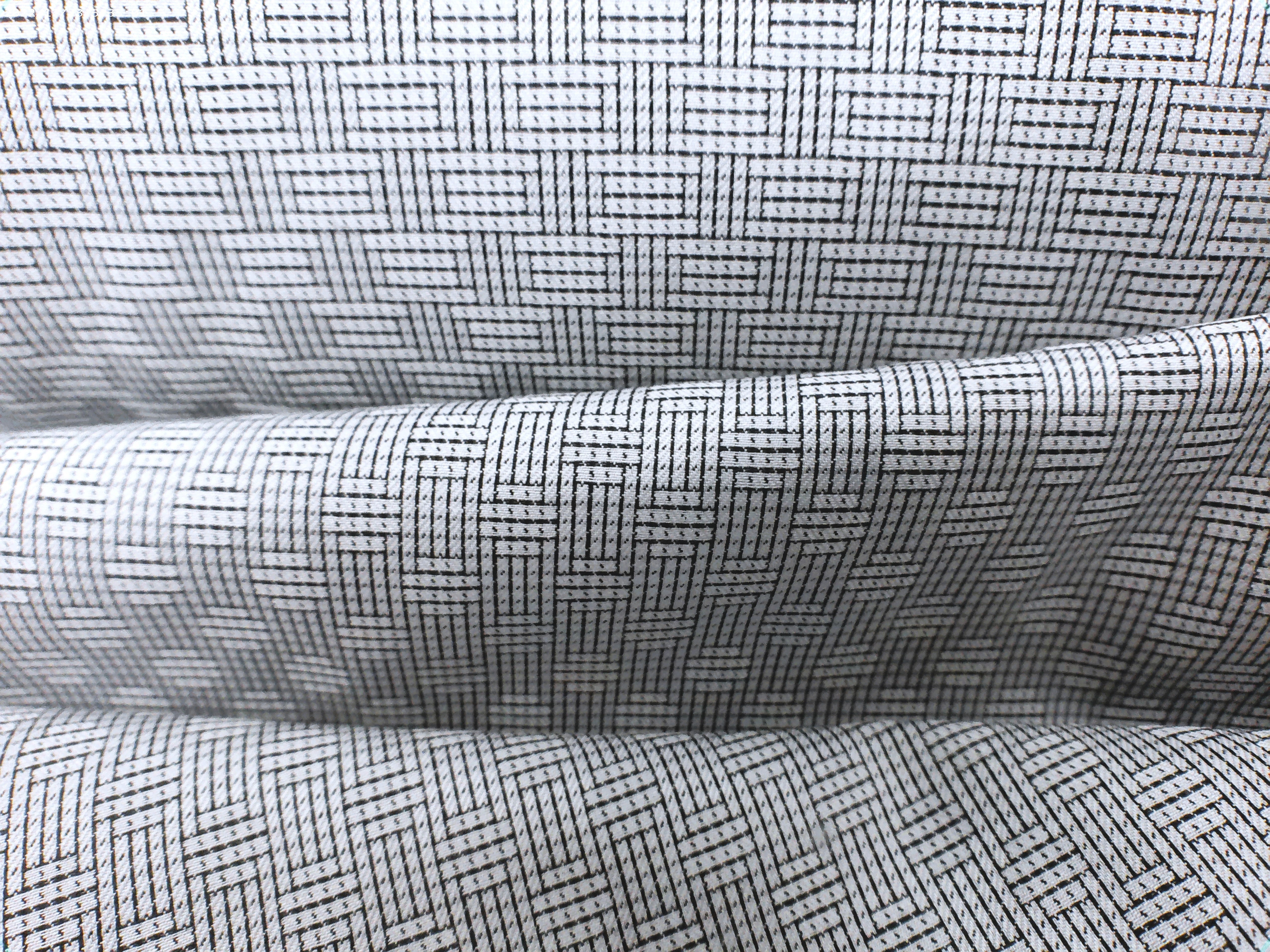Grey White Geometric Egyptian Cotton Shirting