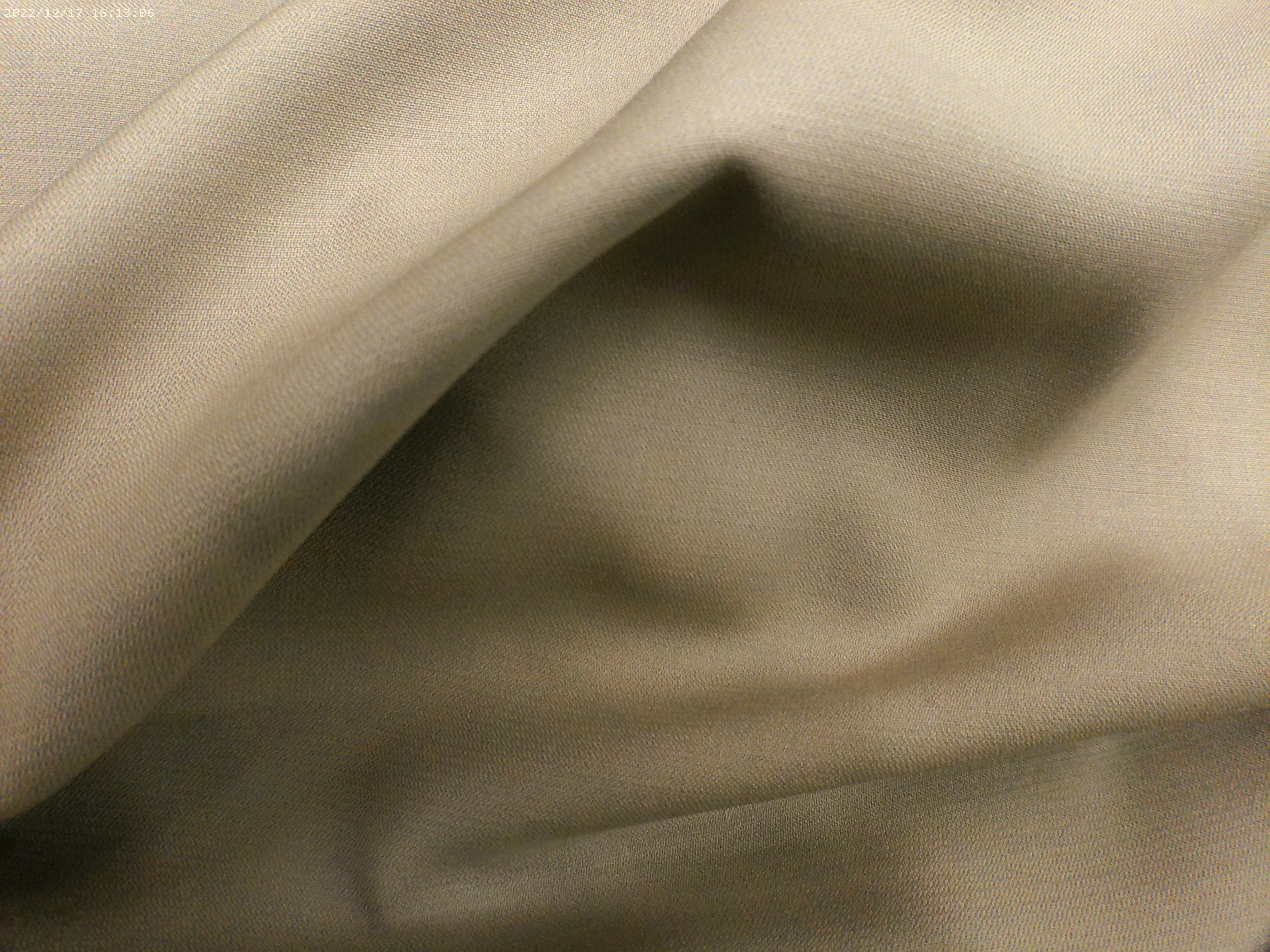 Khaki Beige Sharkskin Worsted Wool Suiting