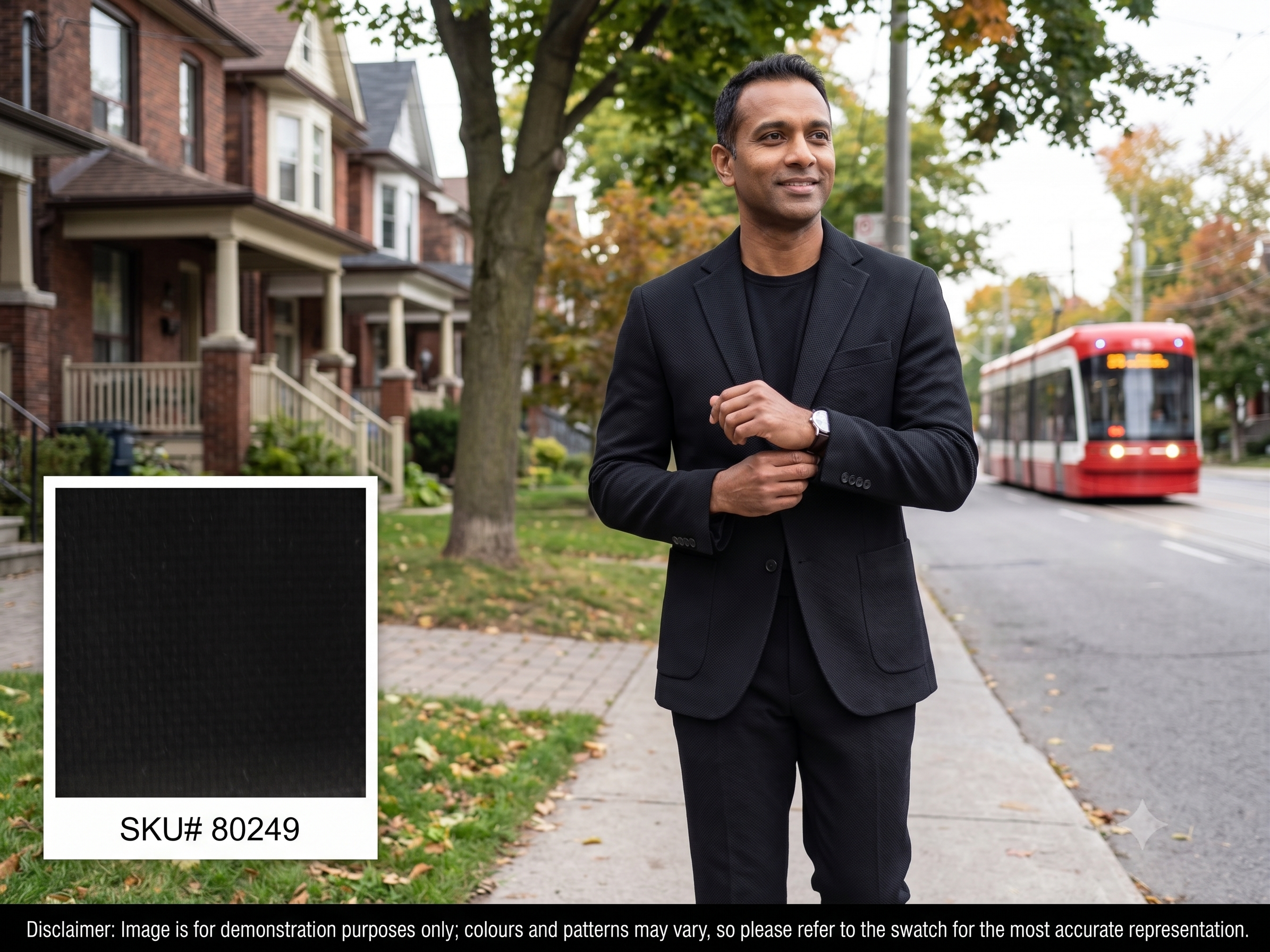 Man with Black Check Wool Cashmere Blazer Suiting
