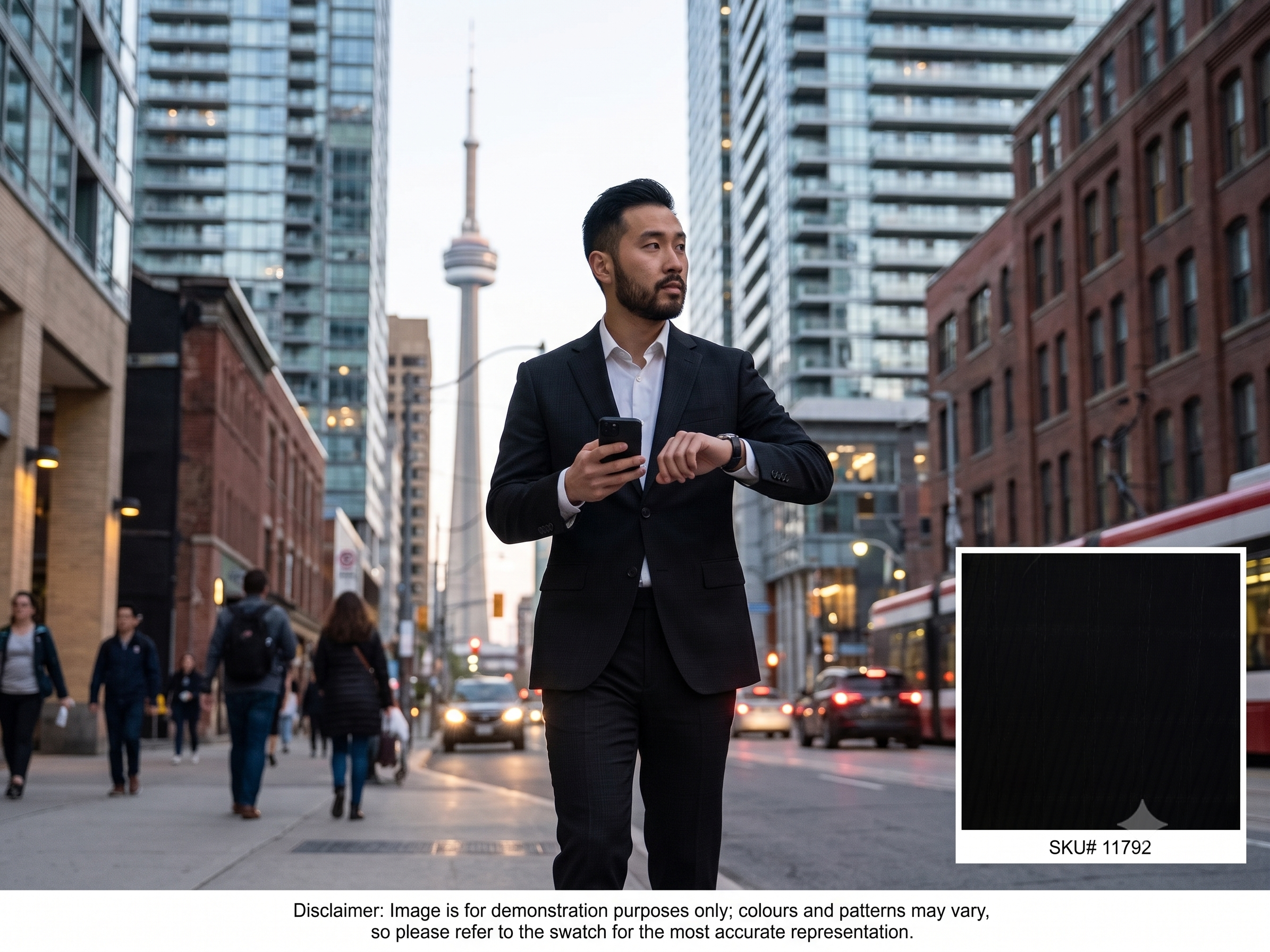 Man with Black Check Wool Suiting