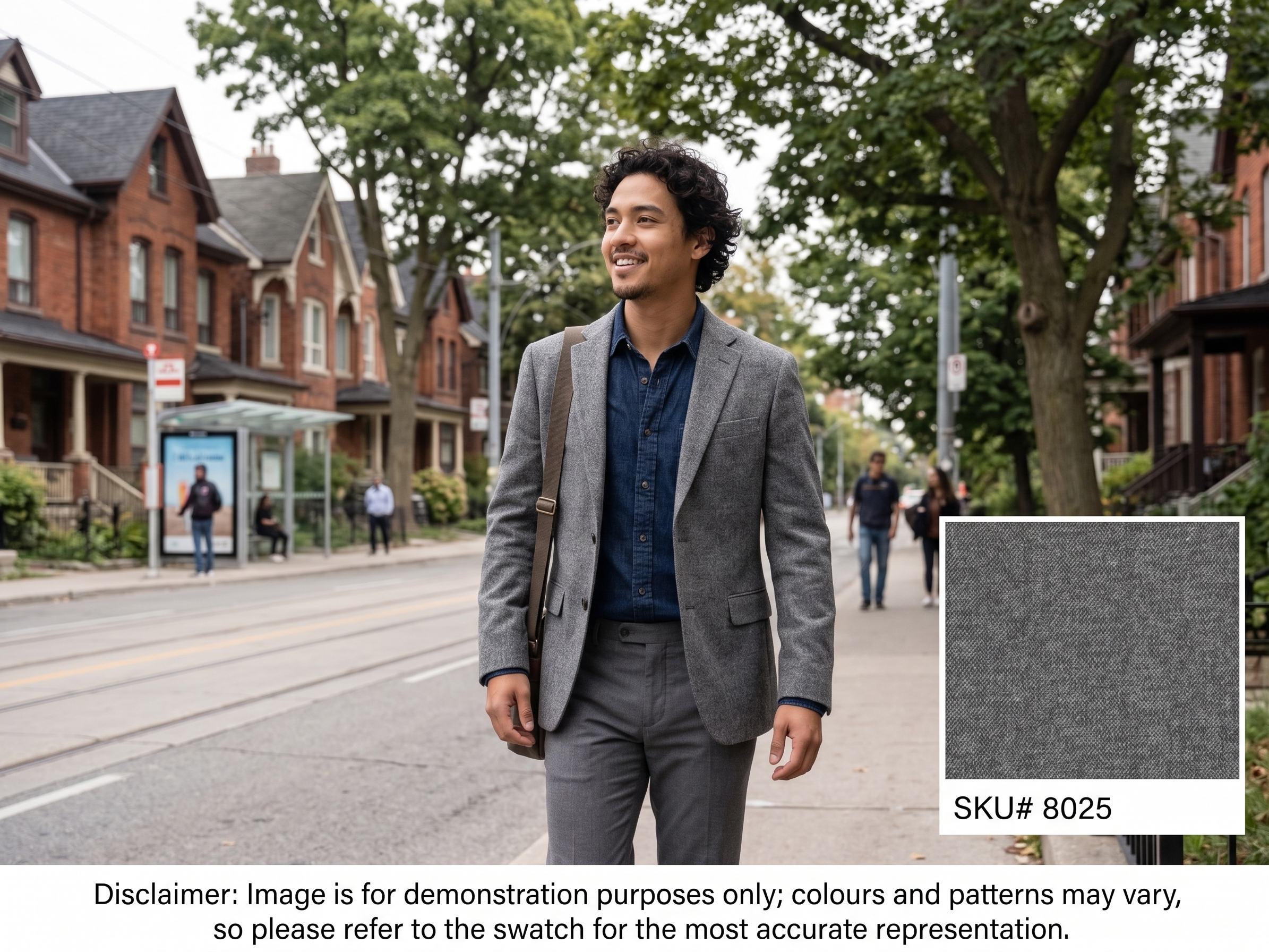 Man with Charcoal Grey Plain Cashmere Blazer