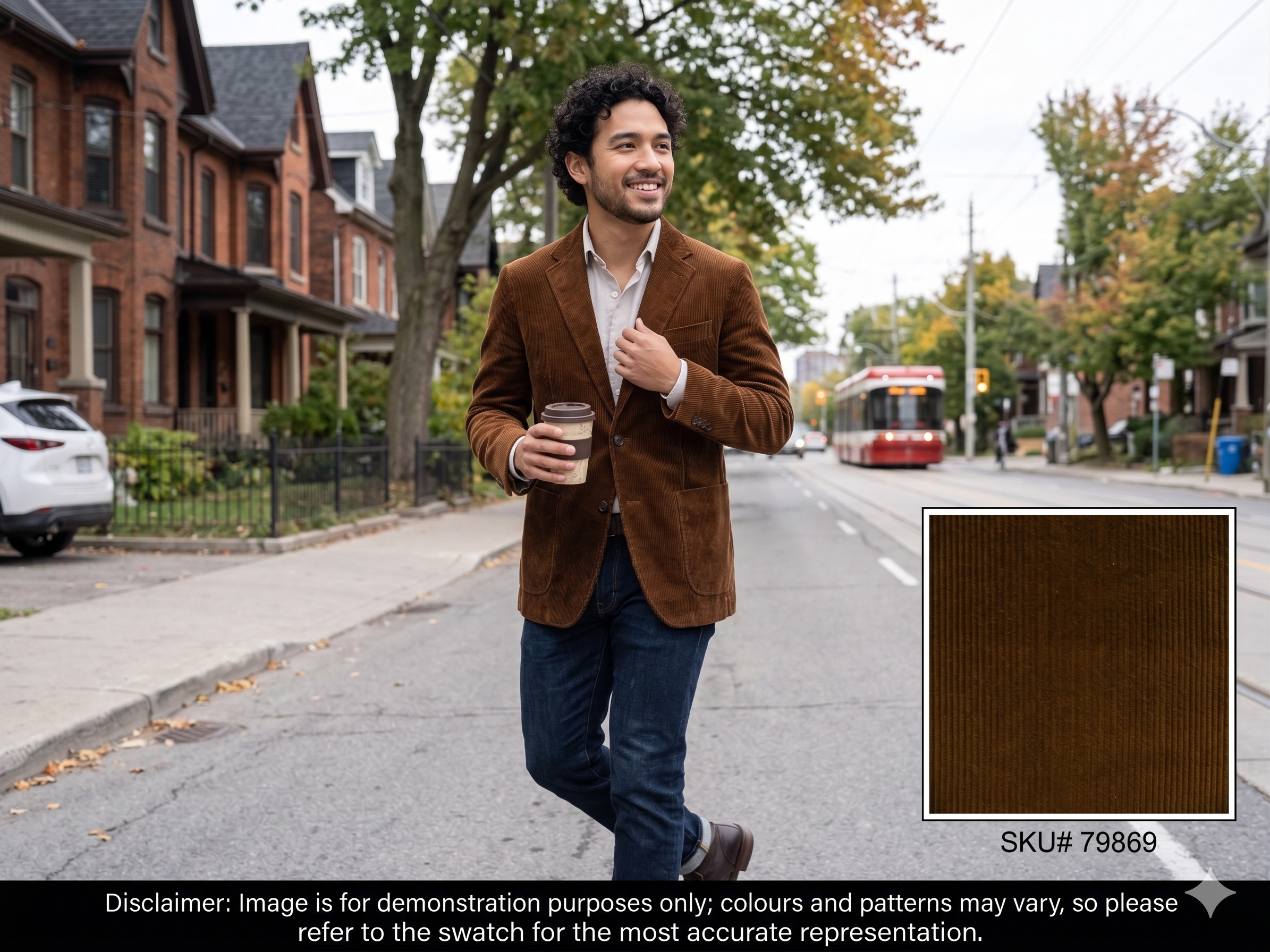Man with Chocolate Brown Corduroy Cotton Blazer