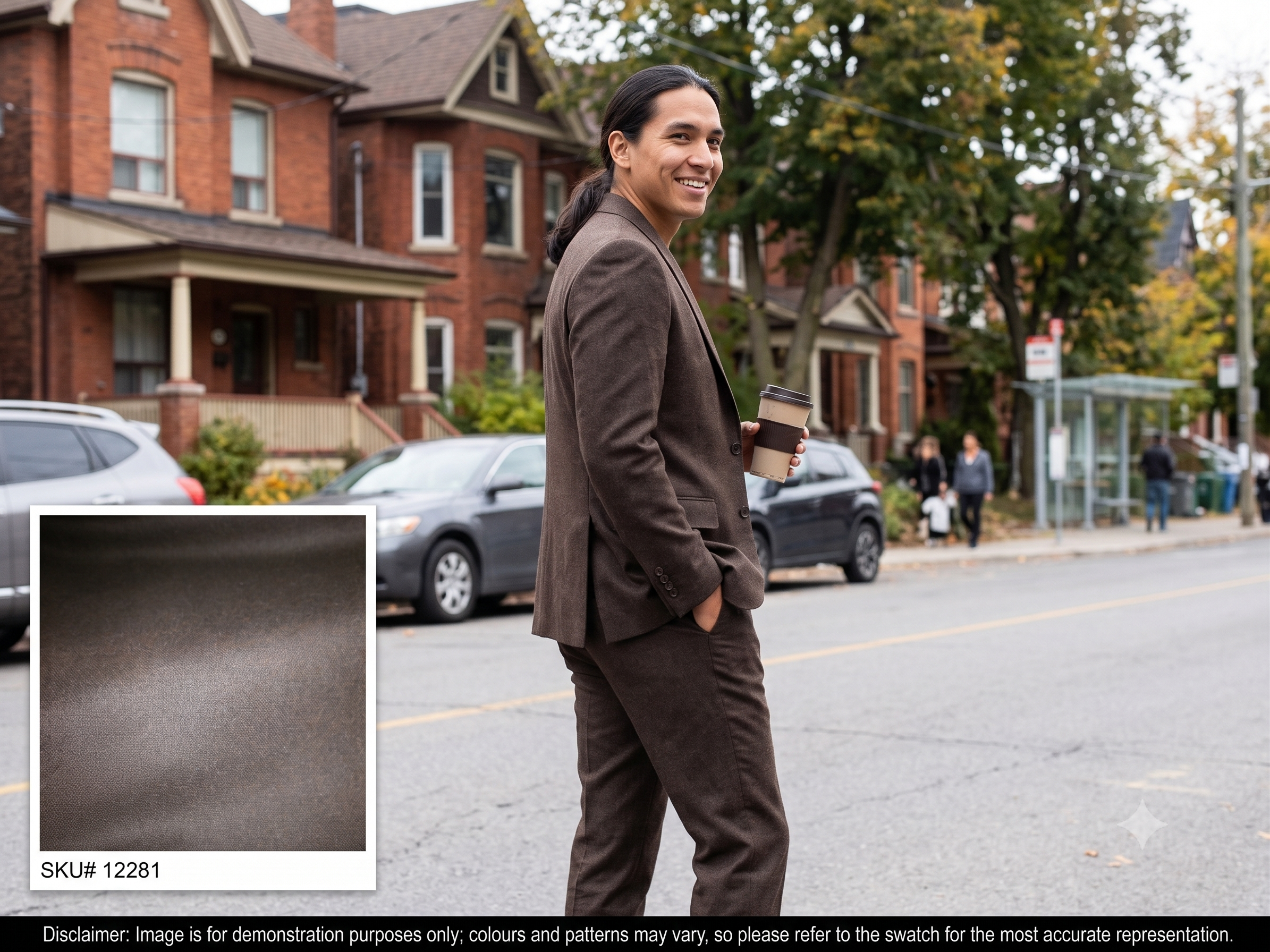 Man with Chocolate Brown Plain Cashmere Wool Blazer Suiting
