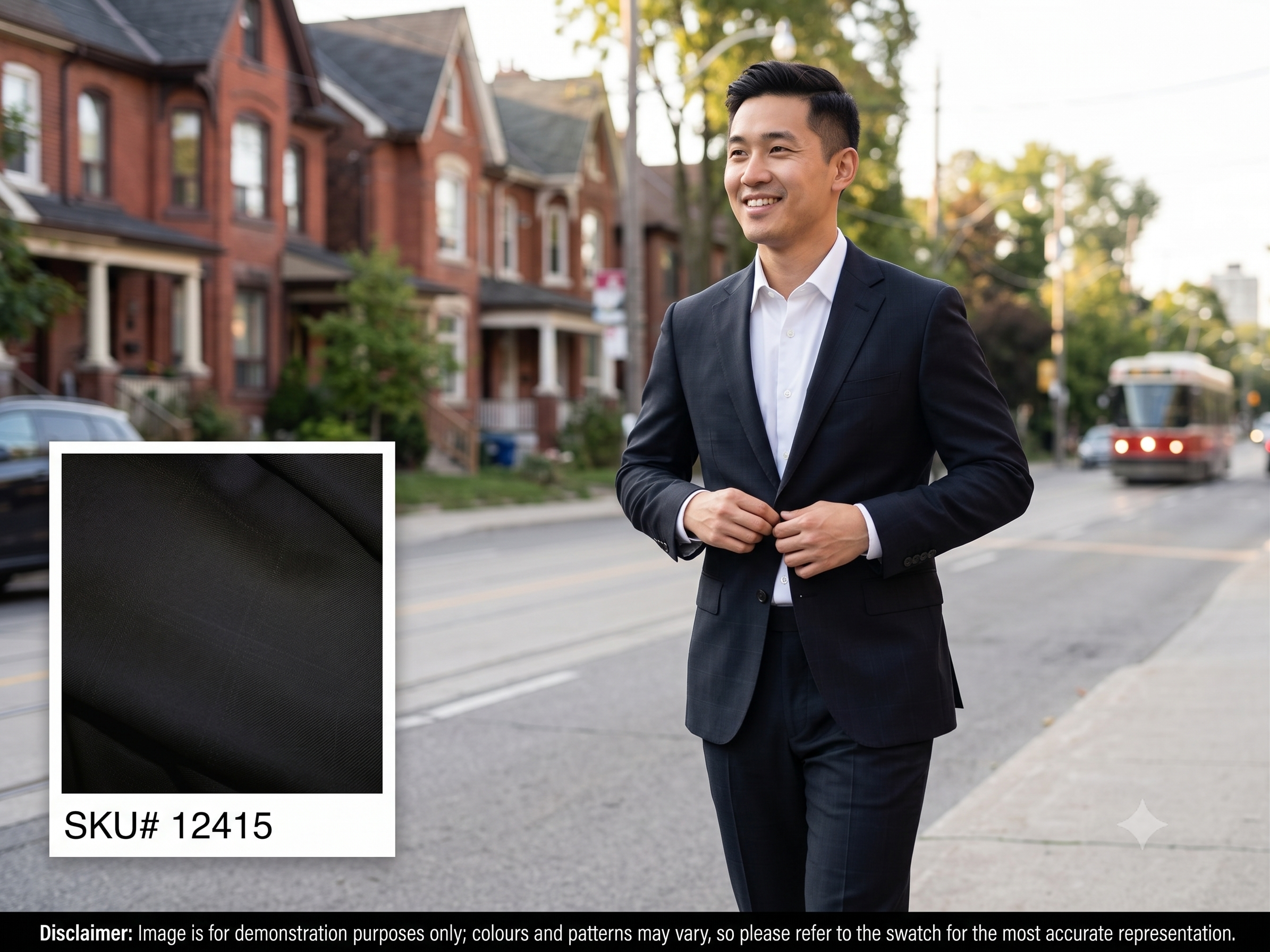 Man with Grey Tonal Check  Wool Suiting