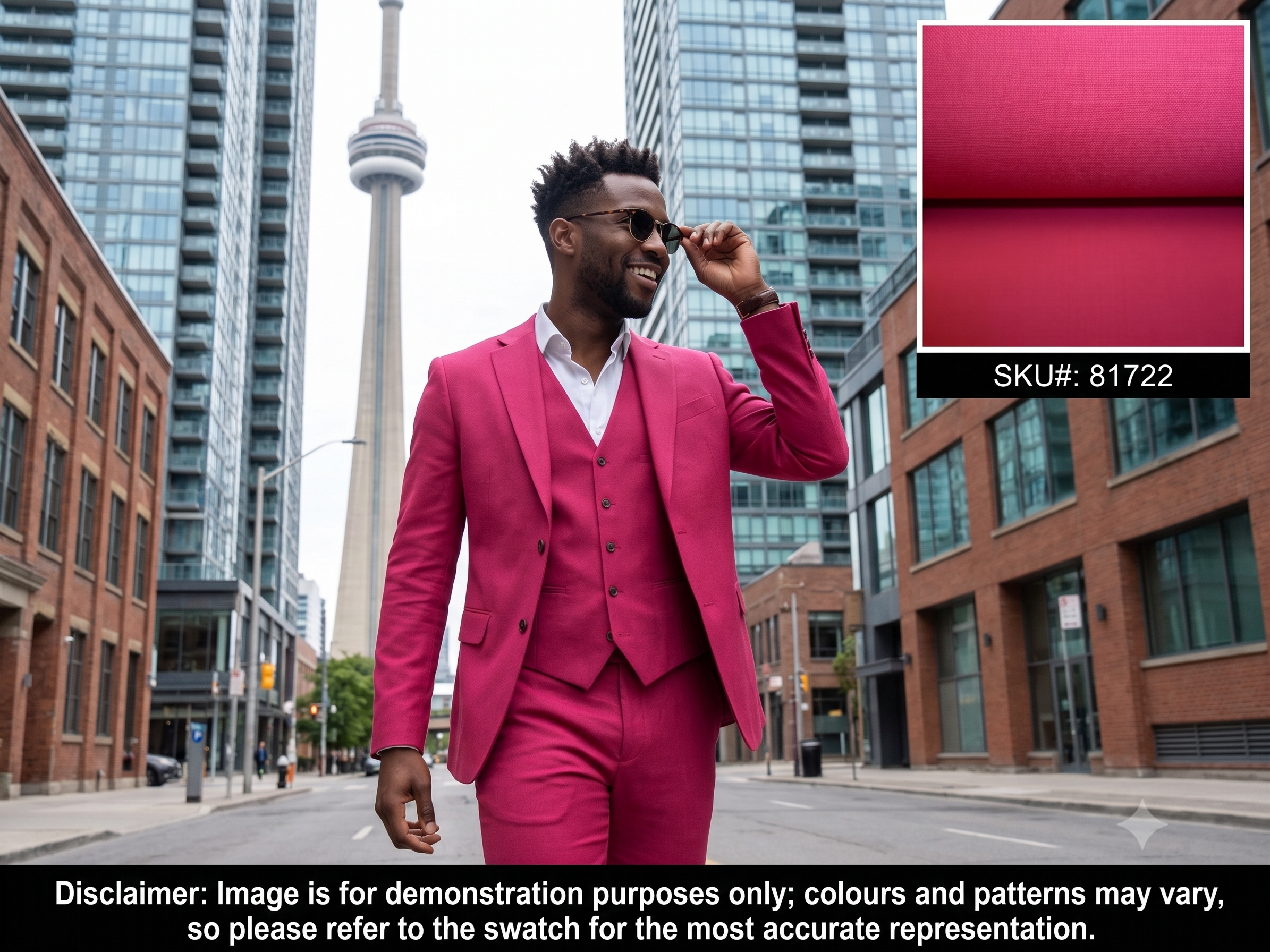 Man with Gum Pink Plain Wool Blazer Suiting