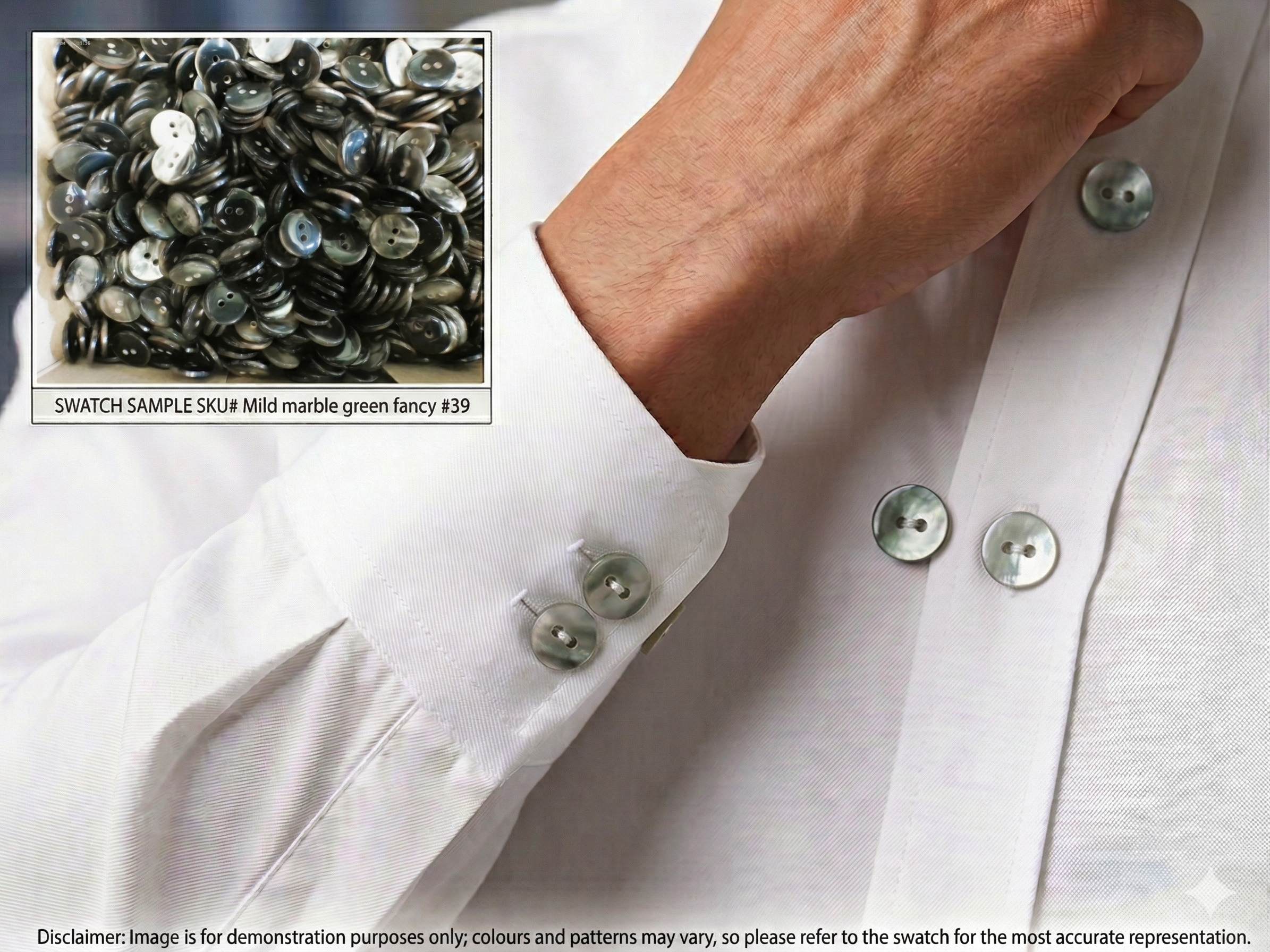 Man with Marble Green Shirting Buttons – 14 Piece Set
