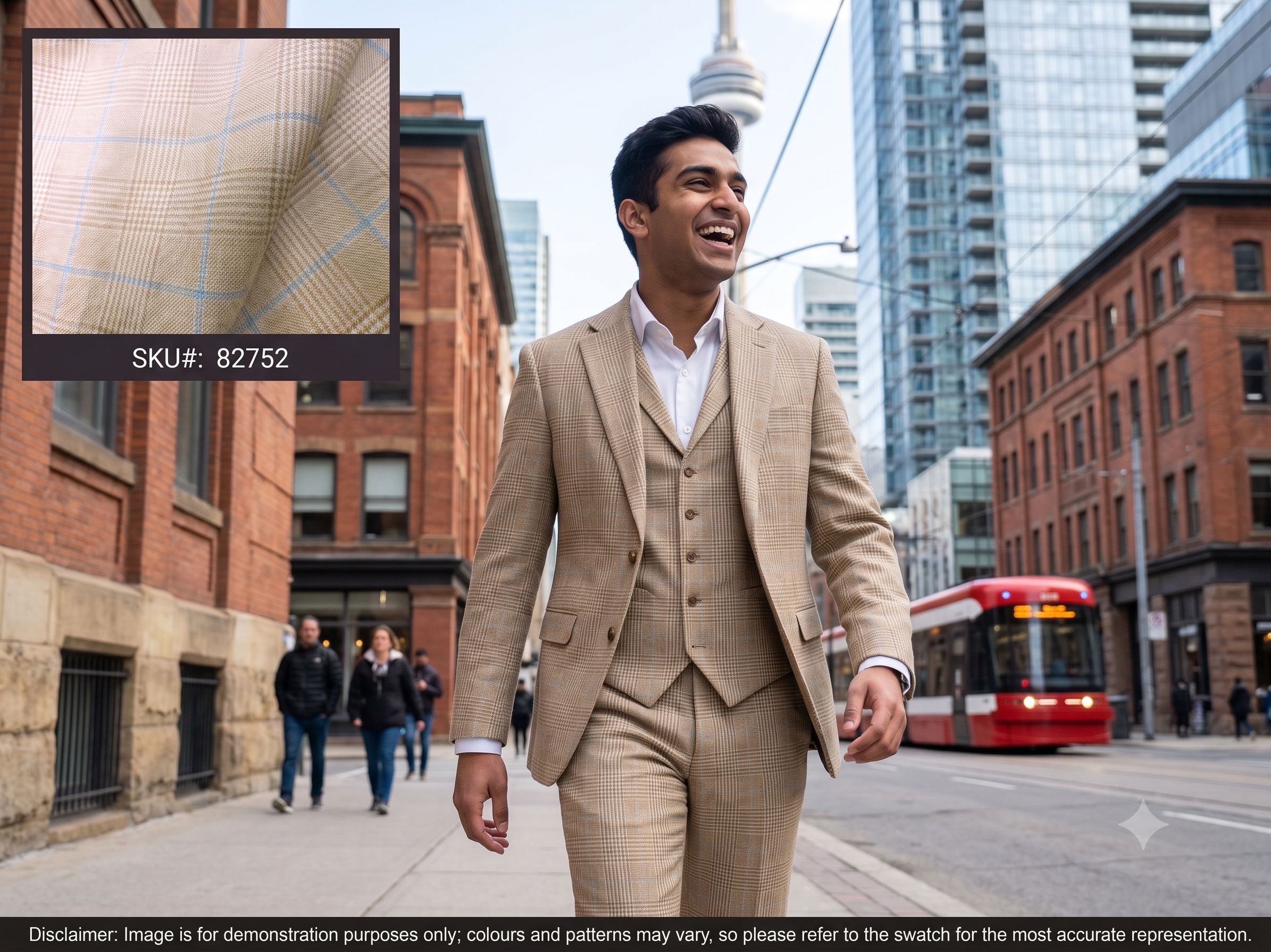 Man with Multicolour Check Silk Linen Blazer Suiting