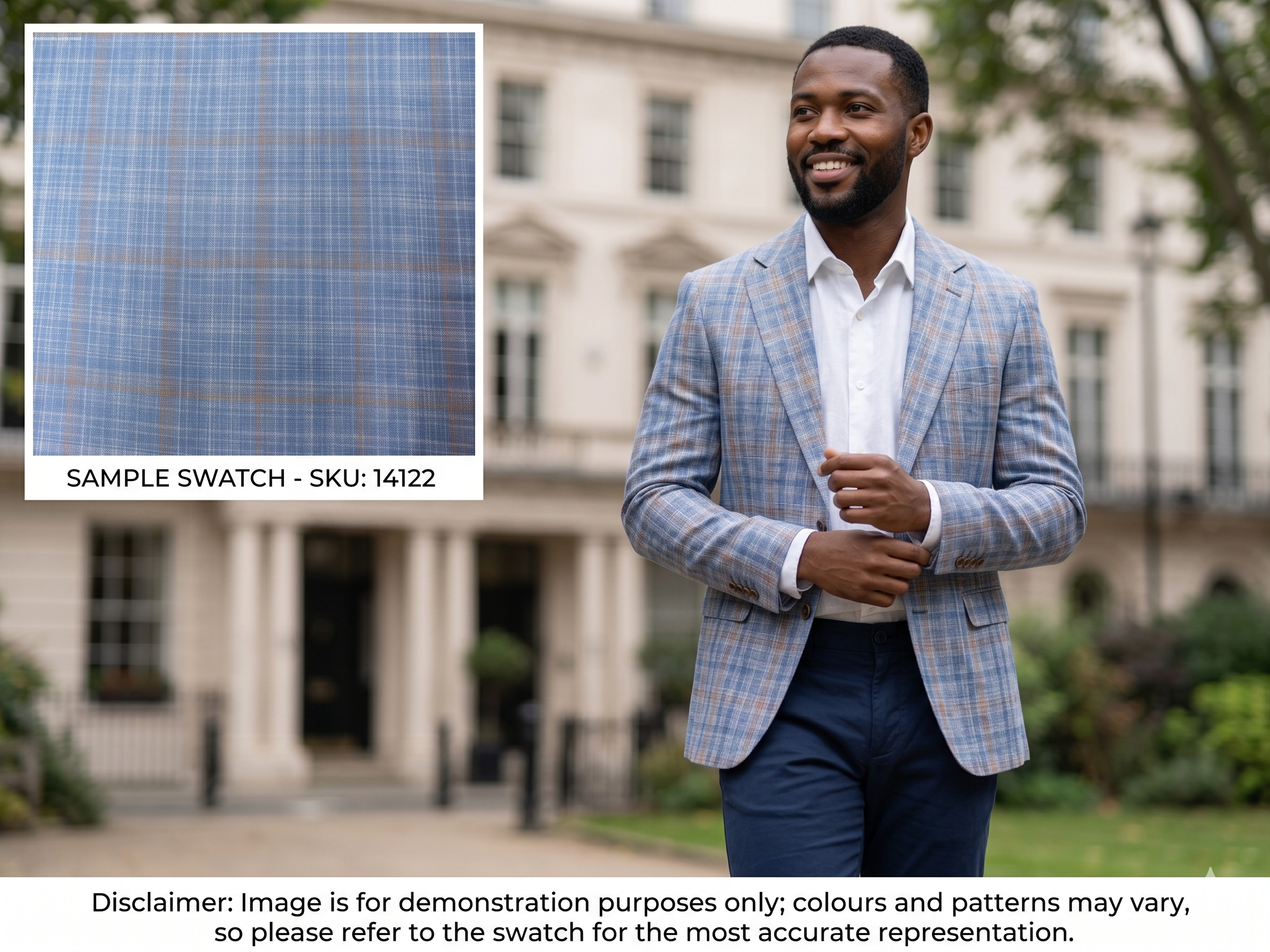 Man with Multicolour Check Silk Linen Wool Blazer