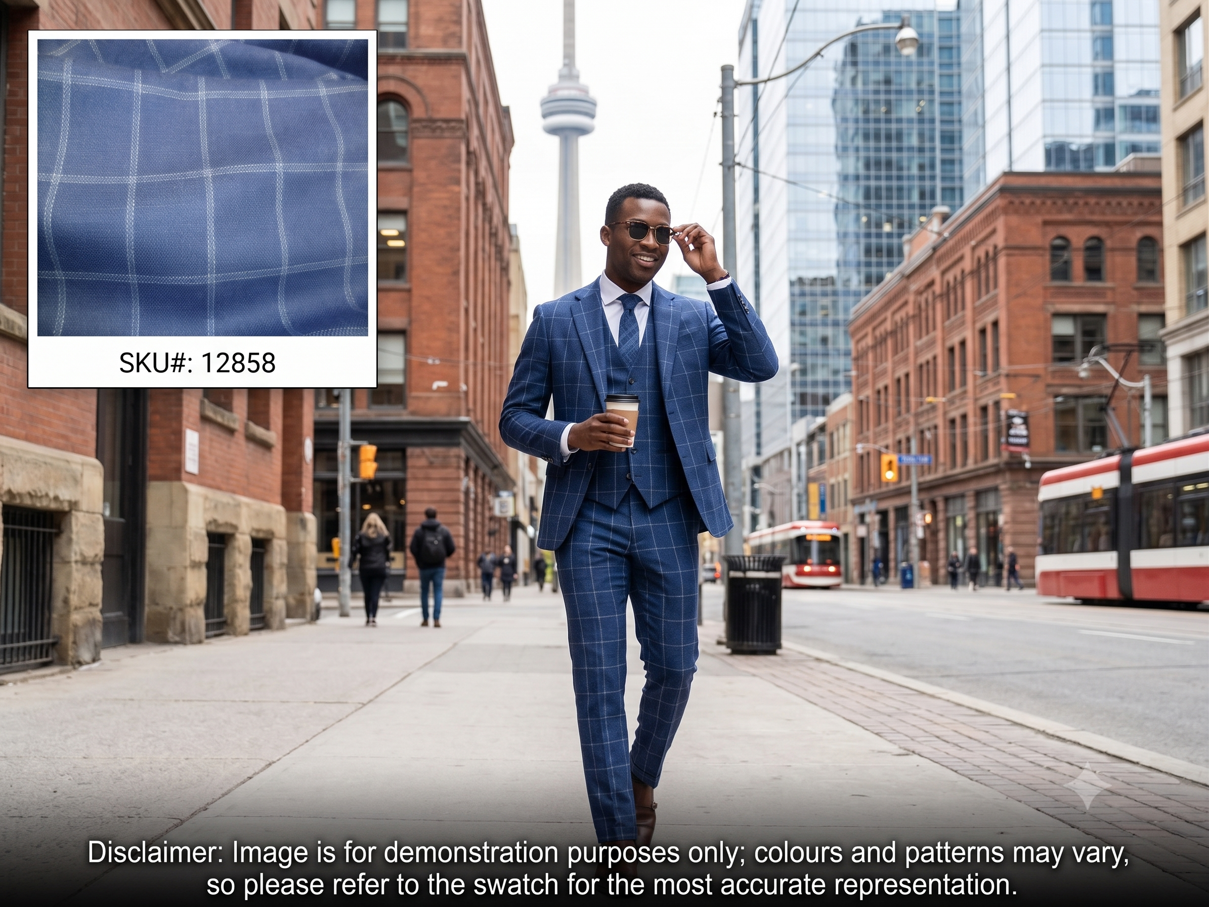 Man with Multicolour Check Silk Wool Blazer Suiting
