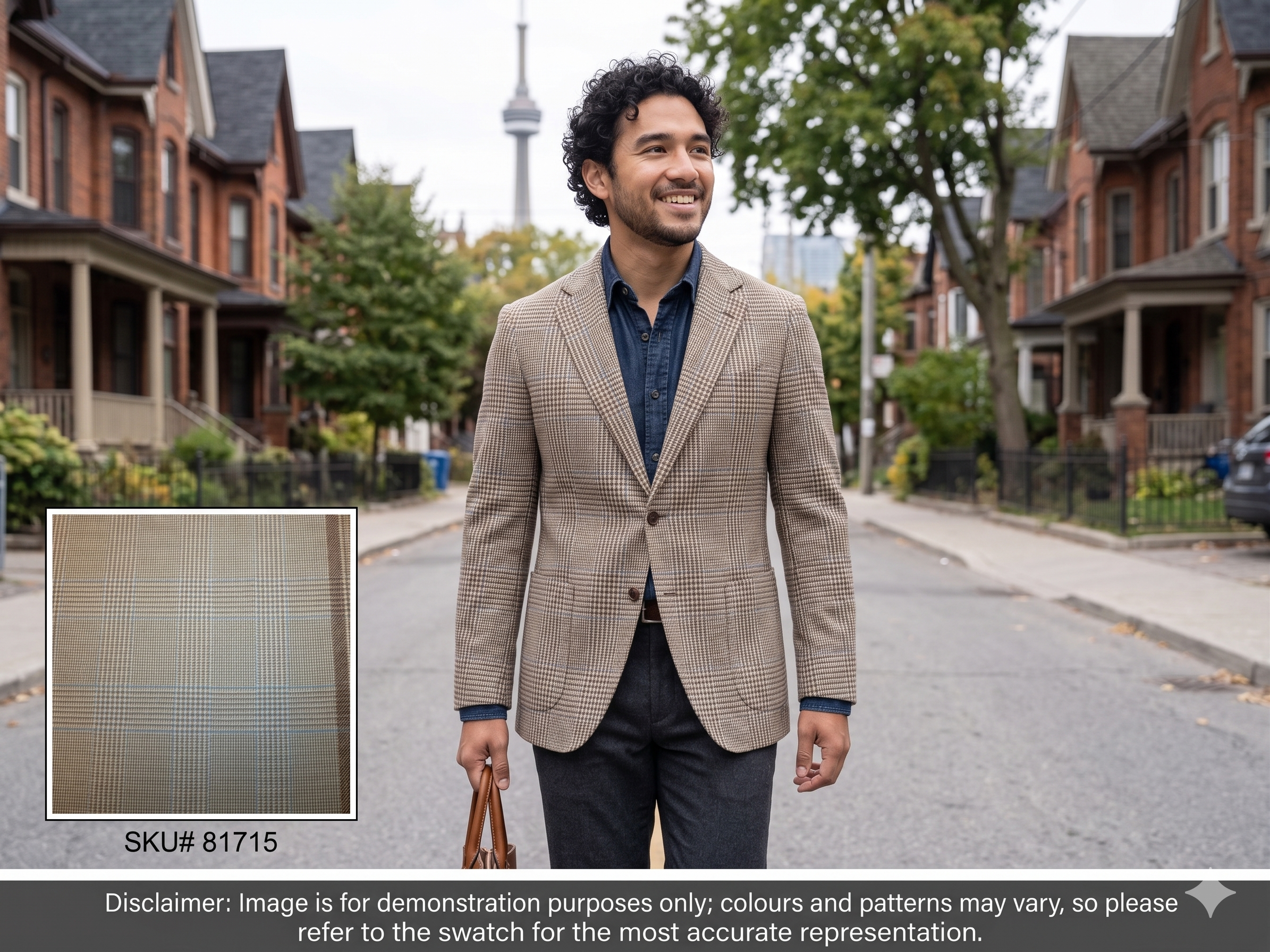 Man with Multicolour Check Silk Wool Blazer Suiting