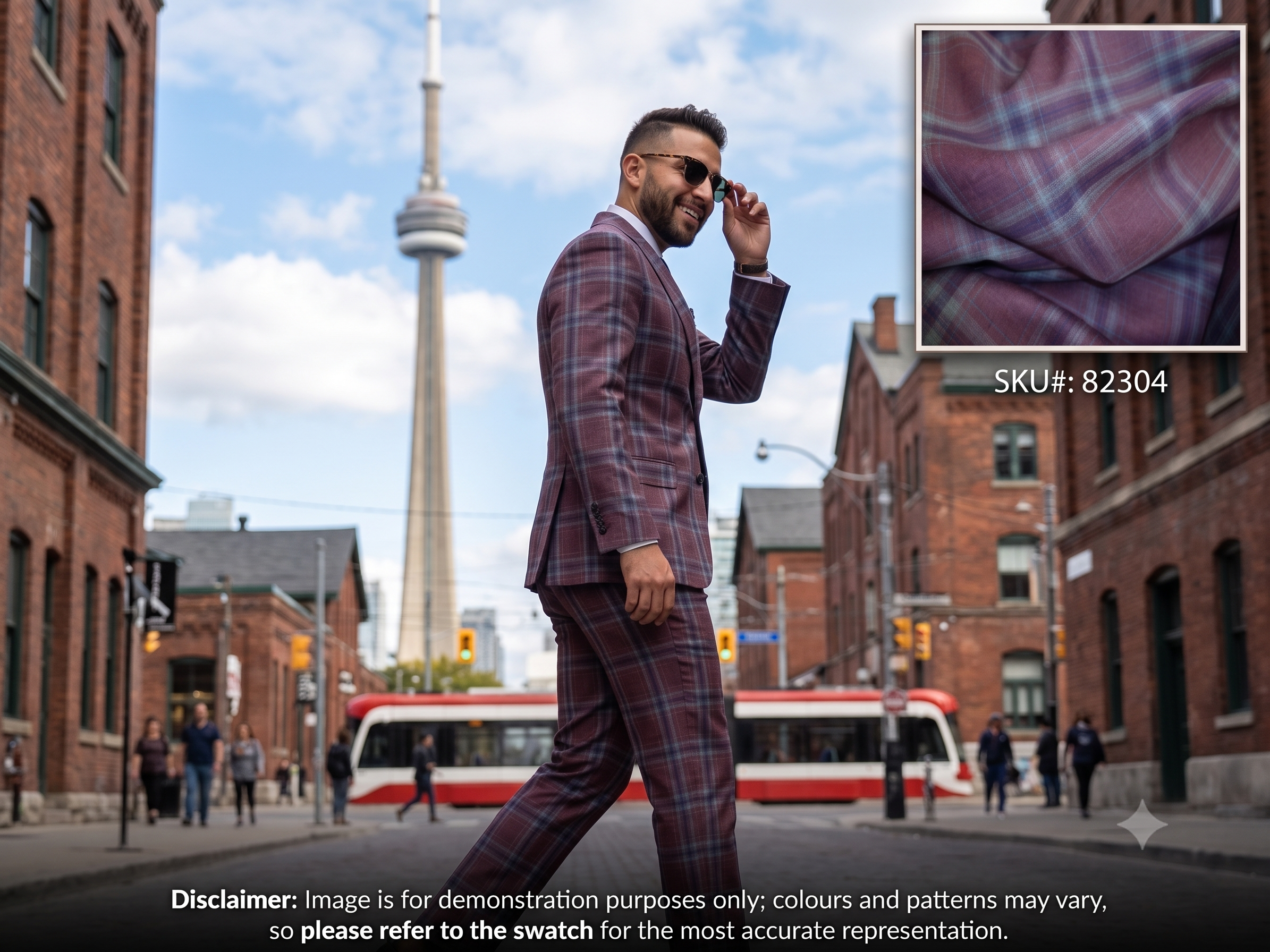 Man with Multicolour Check Wool Blazer Suiting