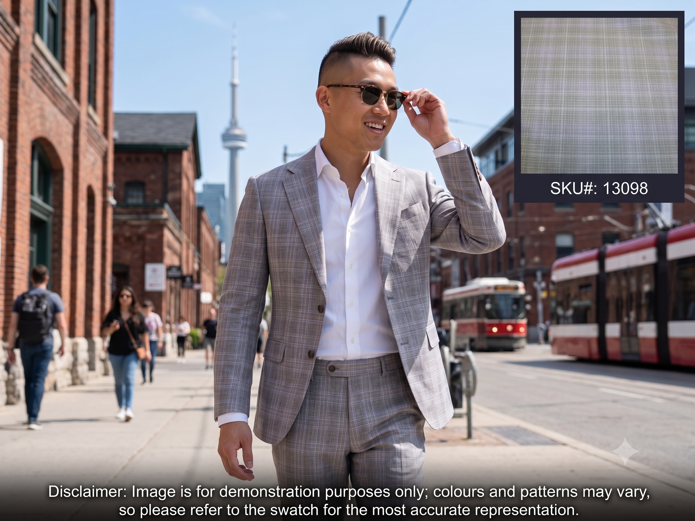 Man with Multicolour Check Wool Blazer Suiting