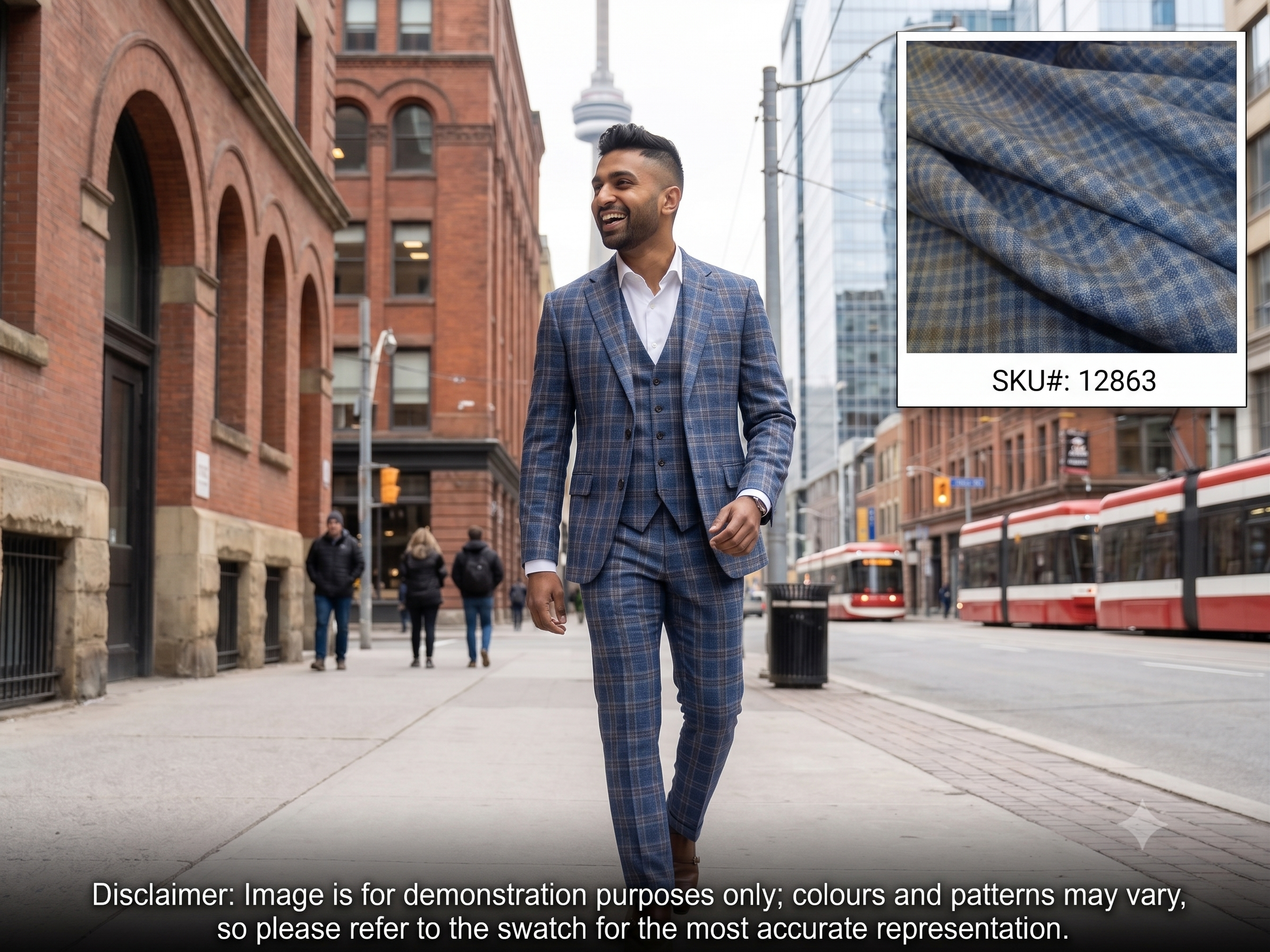 Man with Multicolour Check Wool Blazer Suiting