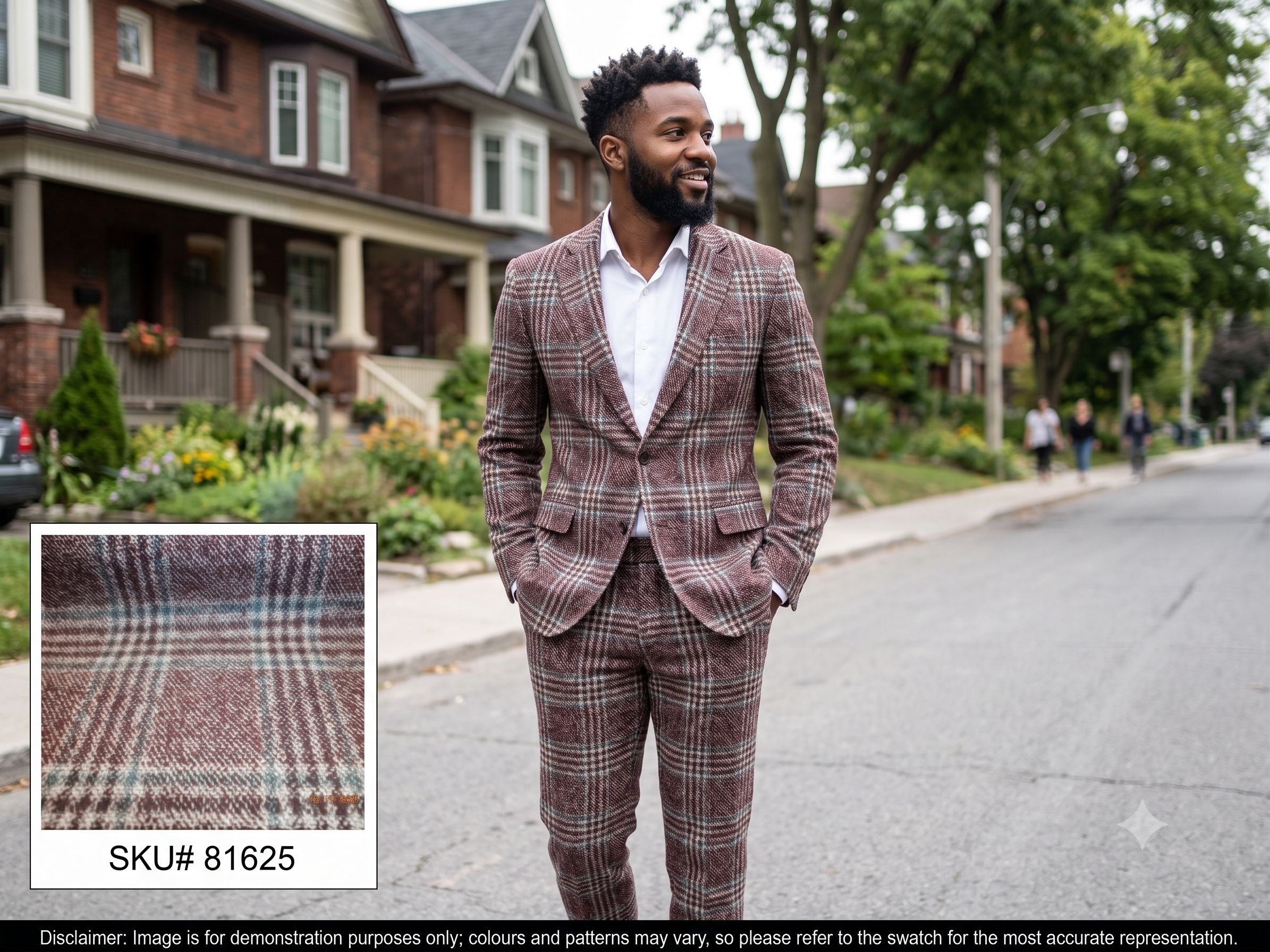 Man with Multicolour Check Wool Blazer Suiting
