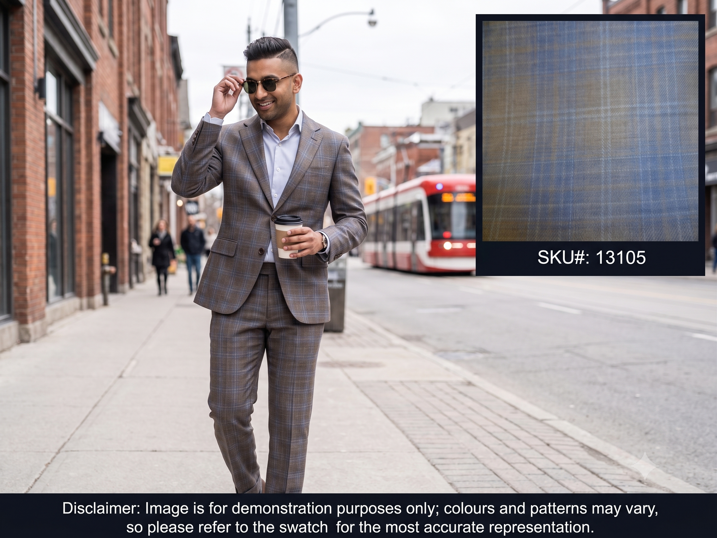 Man with Multicolour Check Worsted Wool Blazer Suiting