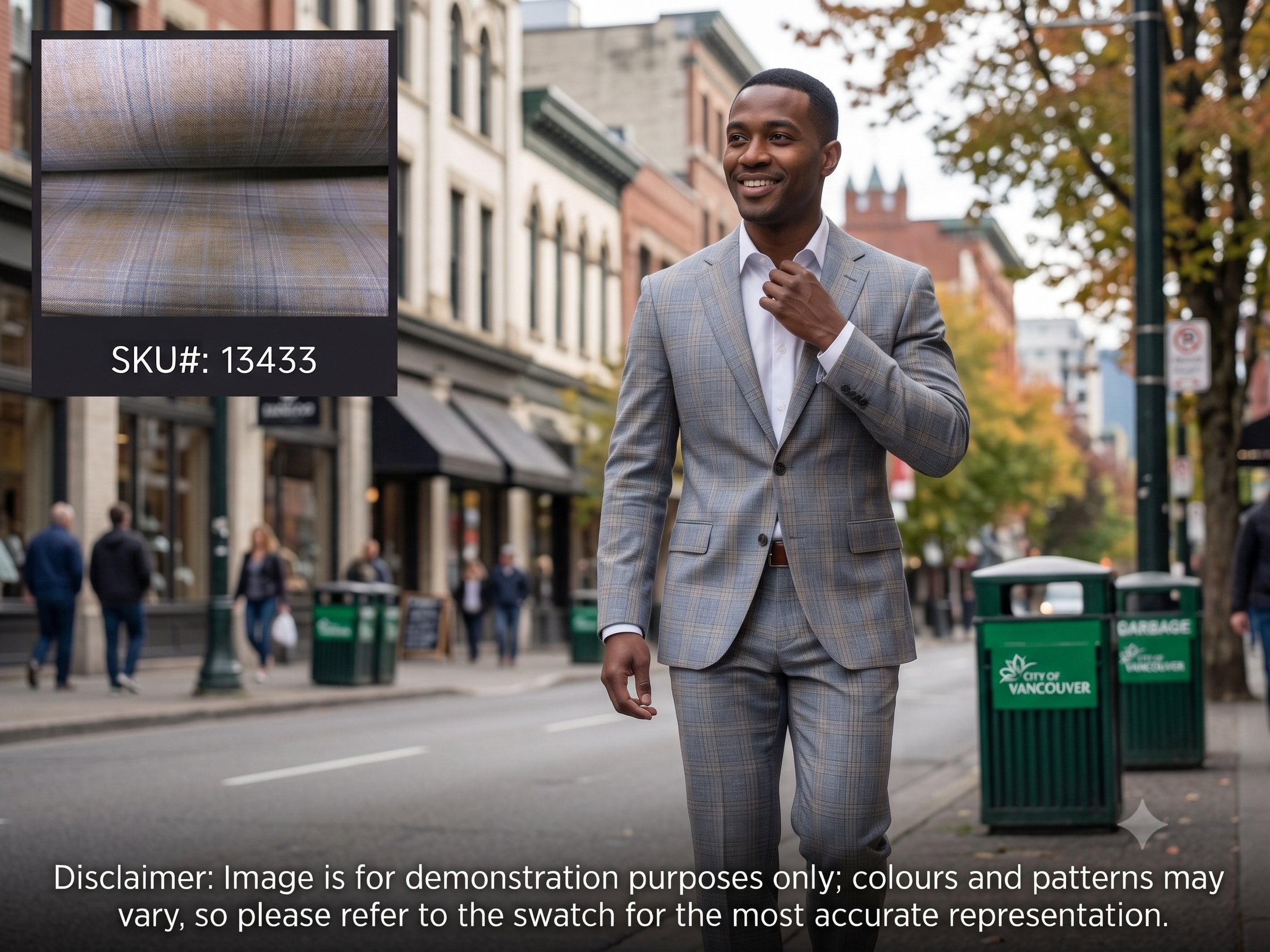 Man with Multicolour Check Worsted Wool Suiting