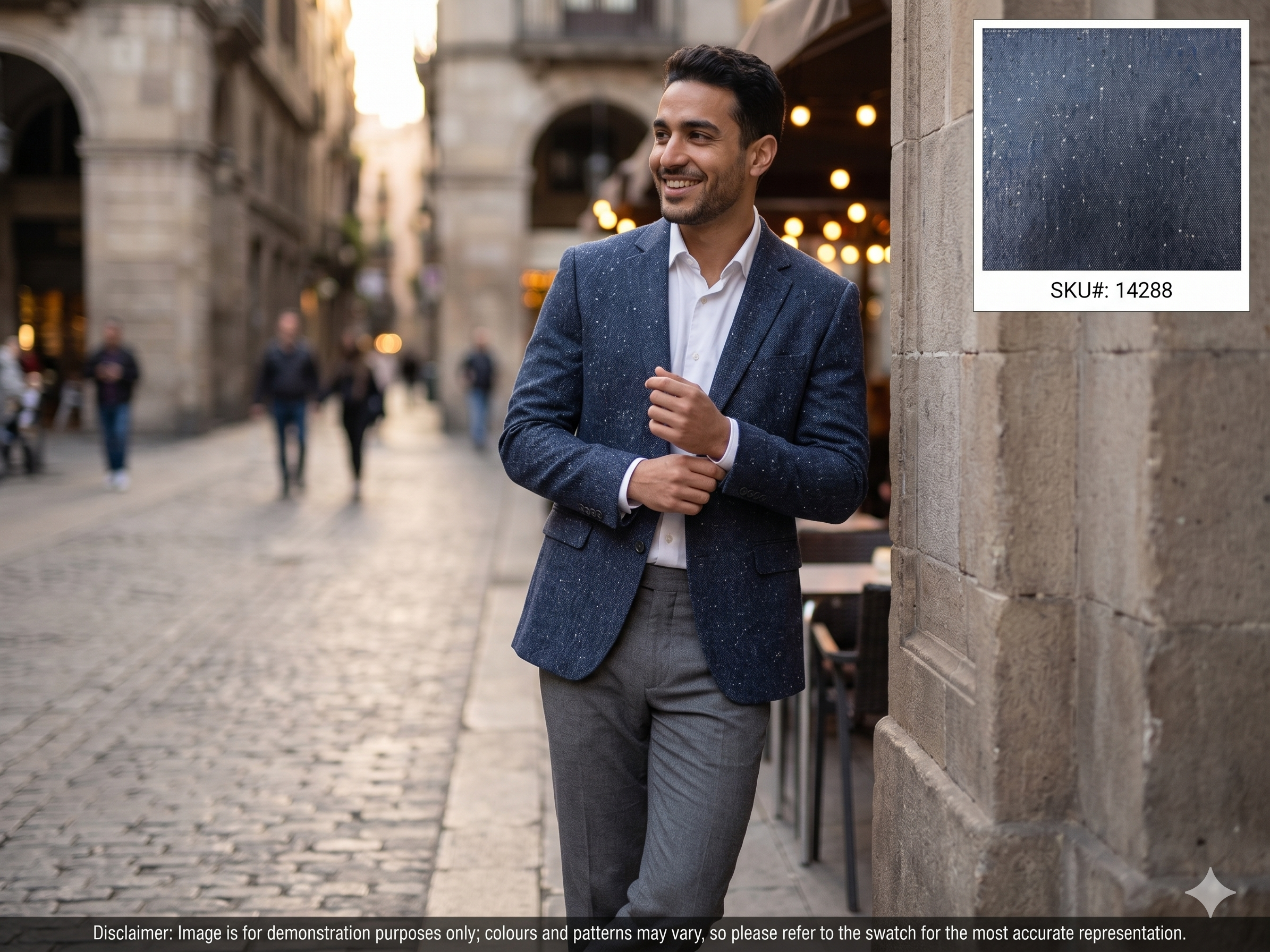Man with Multicolour Donegal Wool Blazer