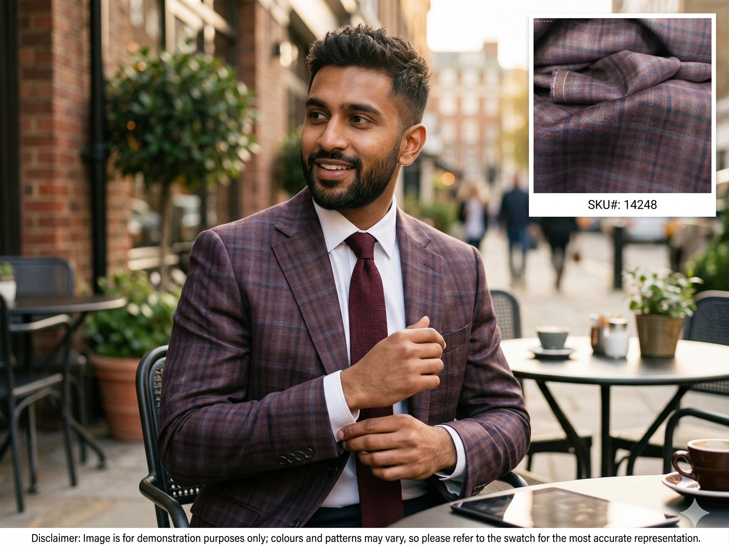 Man with Multicolour Gun Club Check Worsted Wool Blazer Suiting
