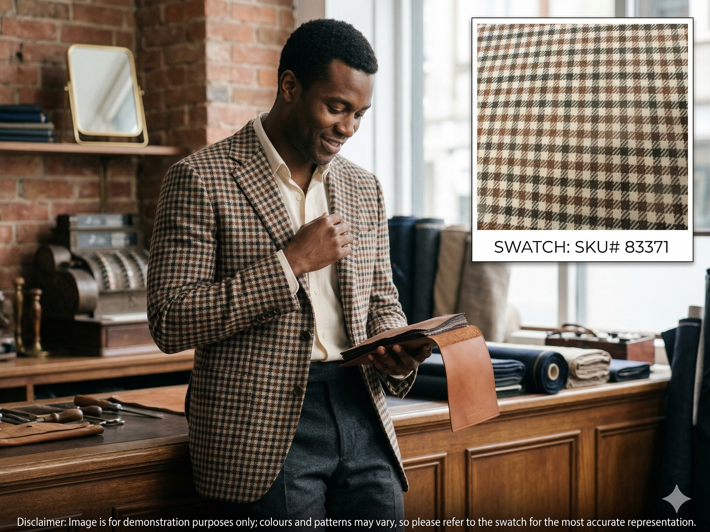 Man with Multicolour Houndstooth Cashmere Wool Blazer