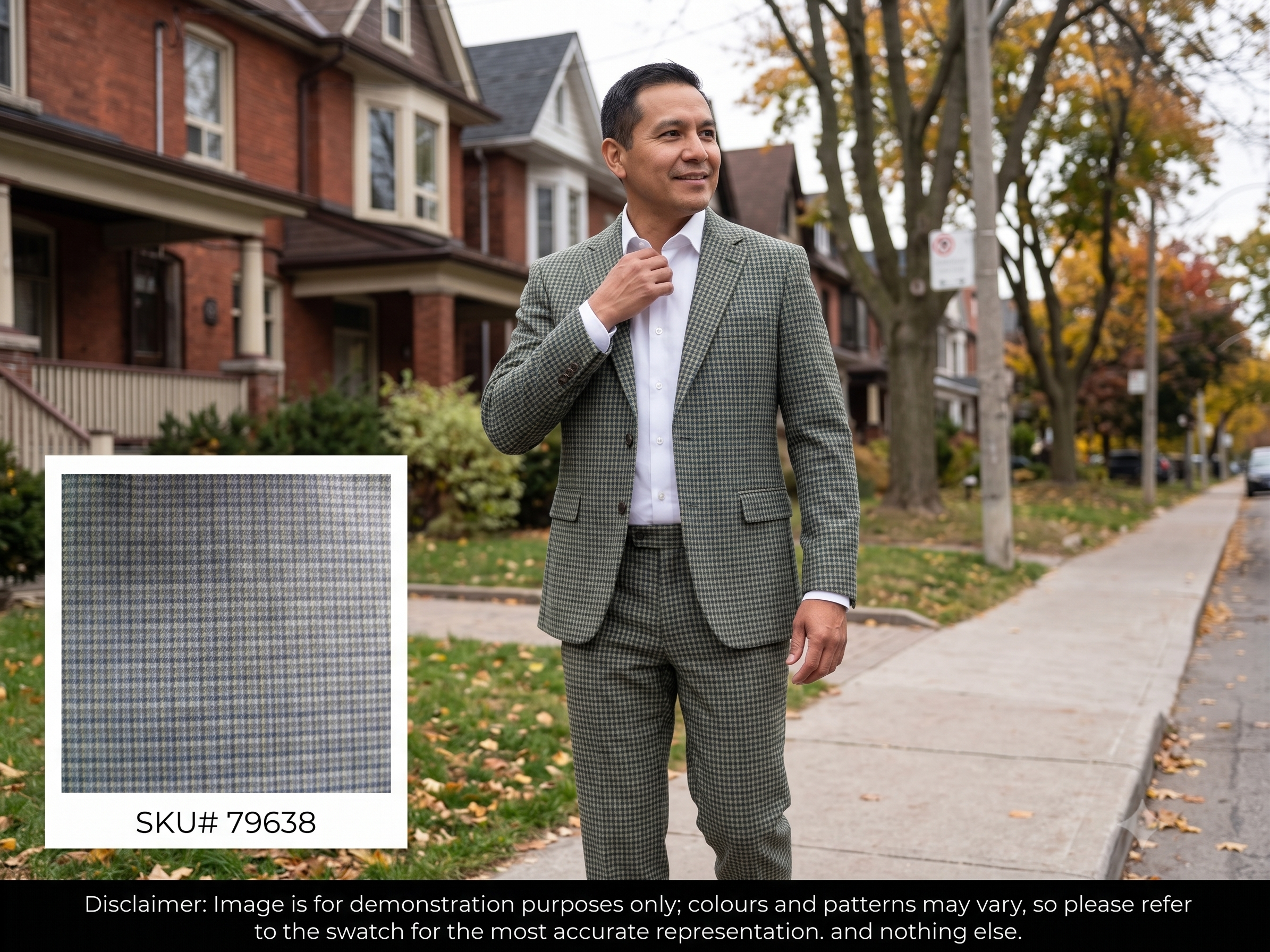 Man with Multicolour Houndstooth Silk Wool Blazer Suiting